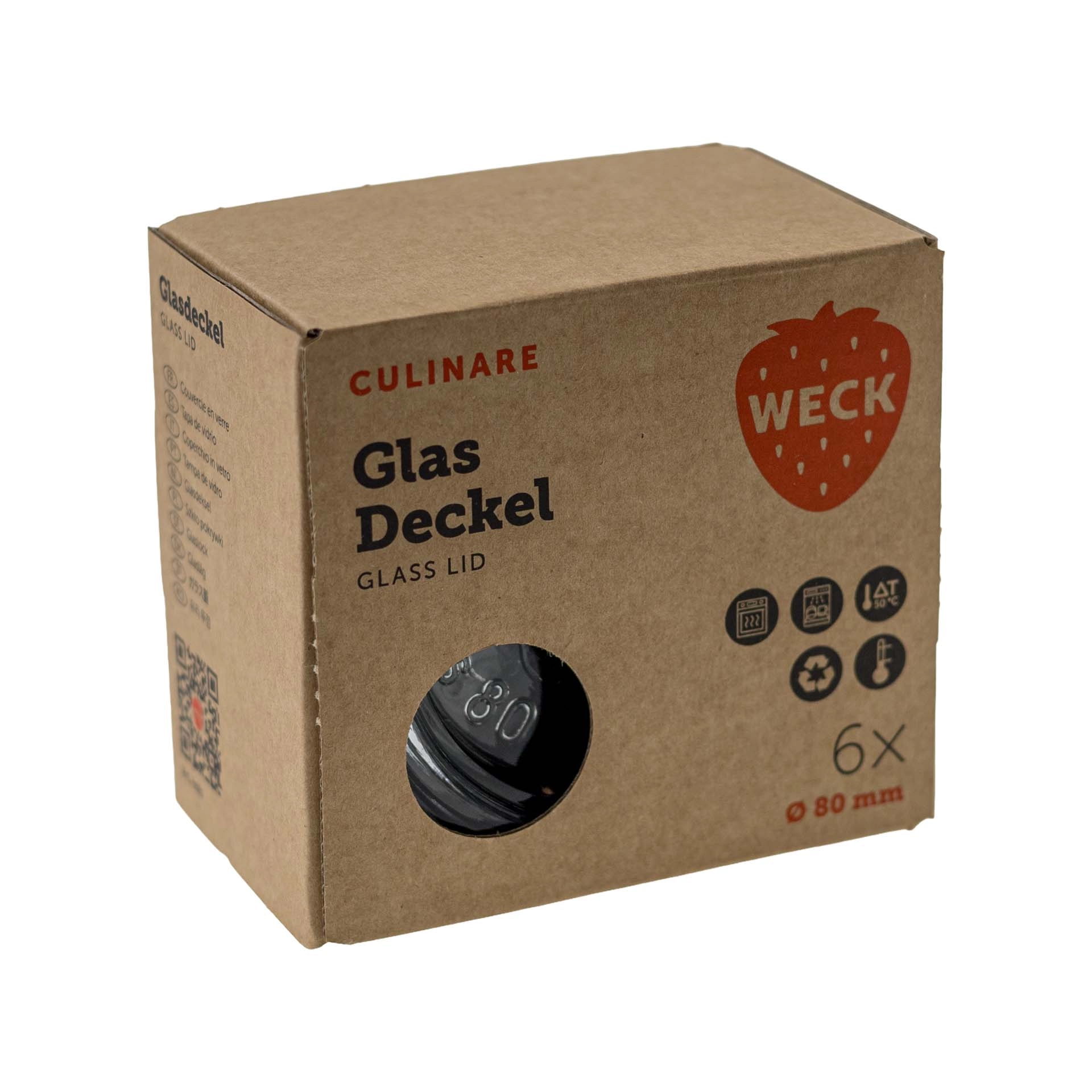 WECK Culinare Glasdeckel Ø 80 mm, 6 Stück