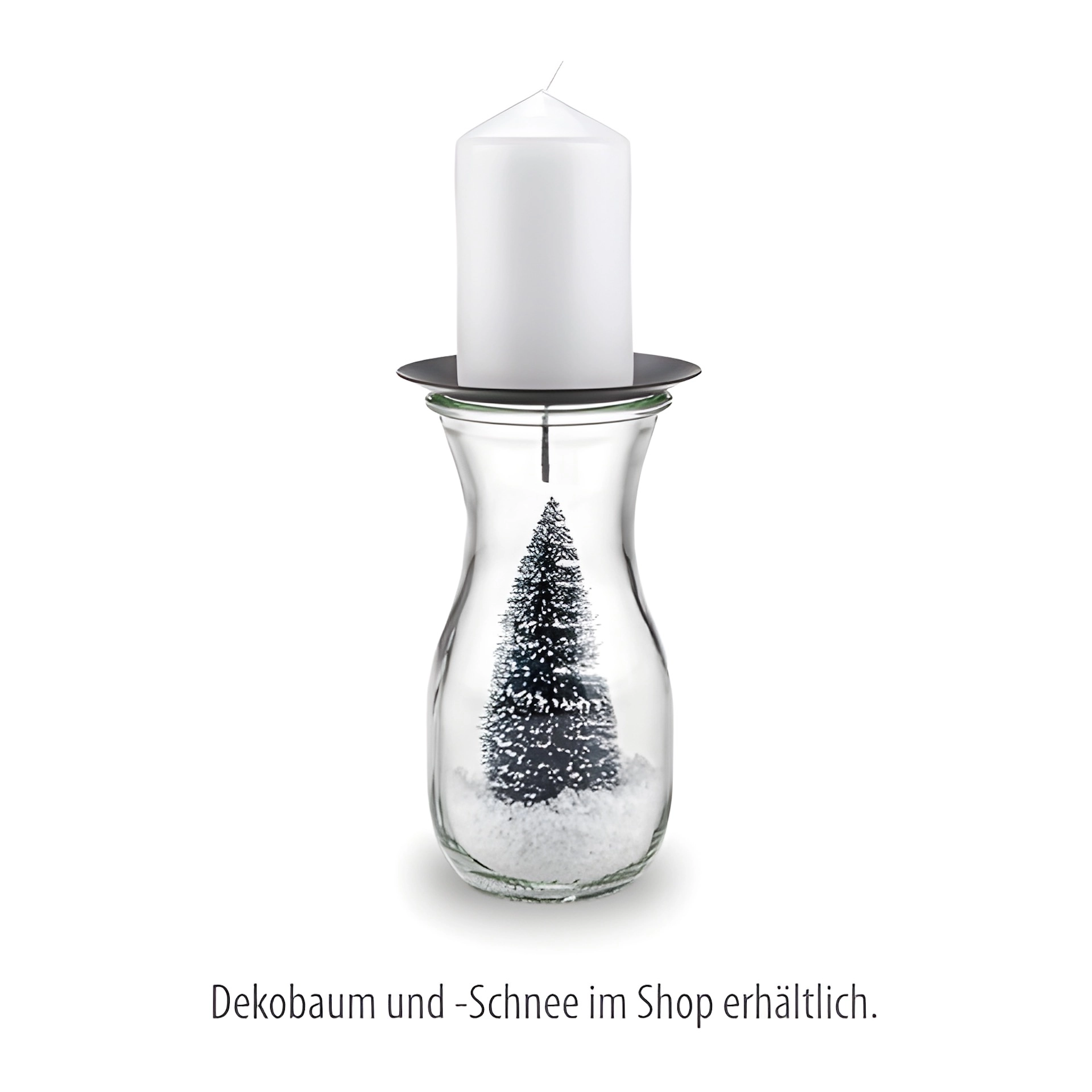 Kerzenhalter 'Adventskranz' Ø 8 cm, schwarz, 4 Stück