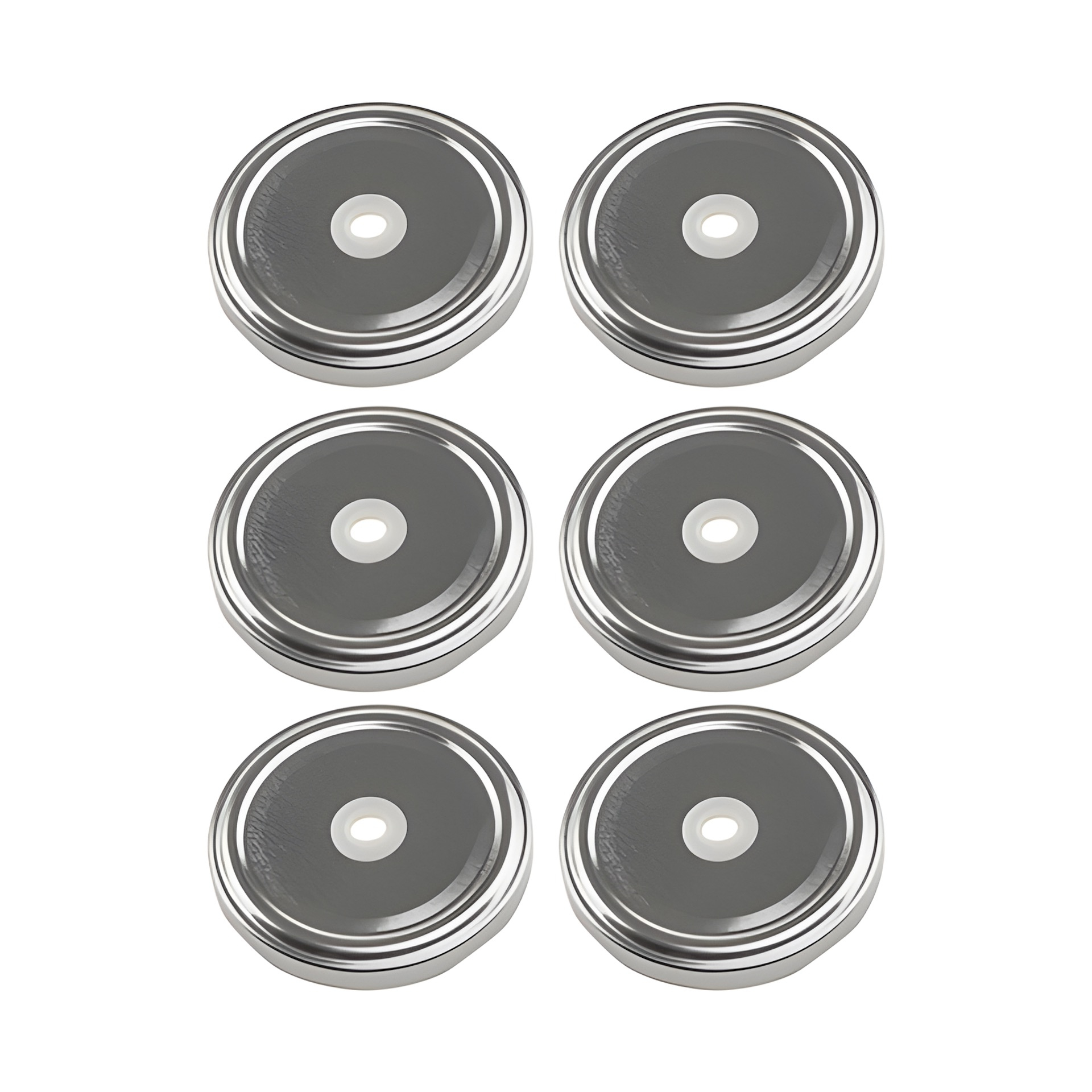 TO 63 Trinkhalmdeckel silber, Loch Ø 8 mm, 6 Stück