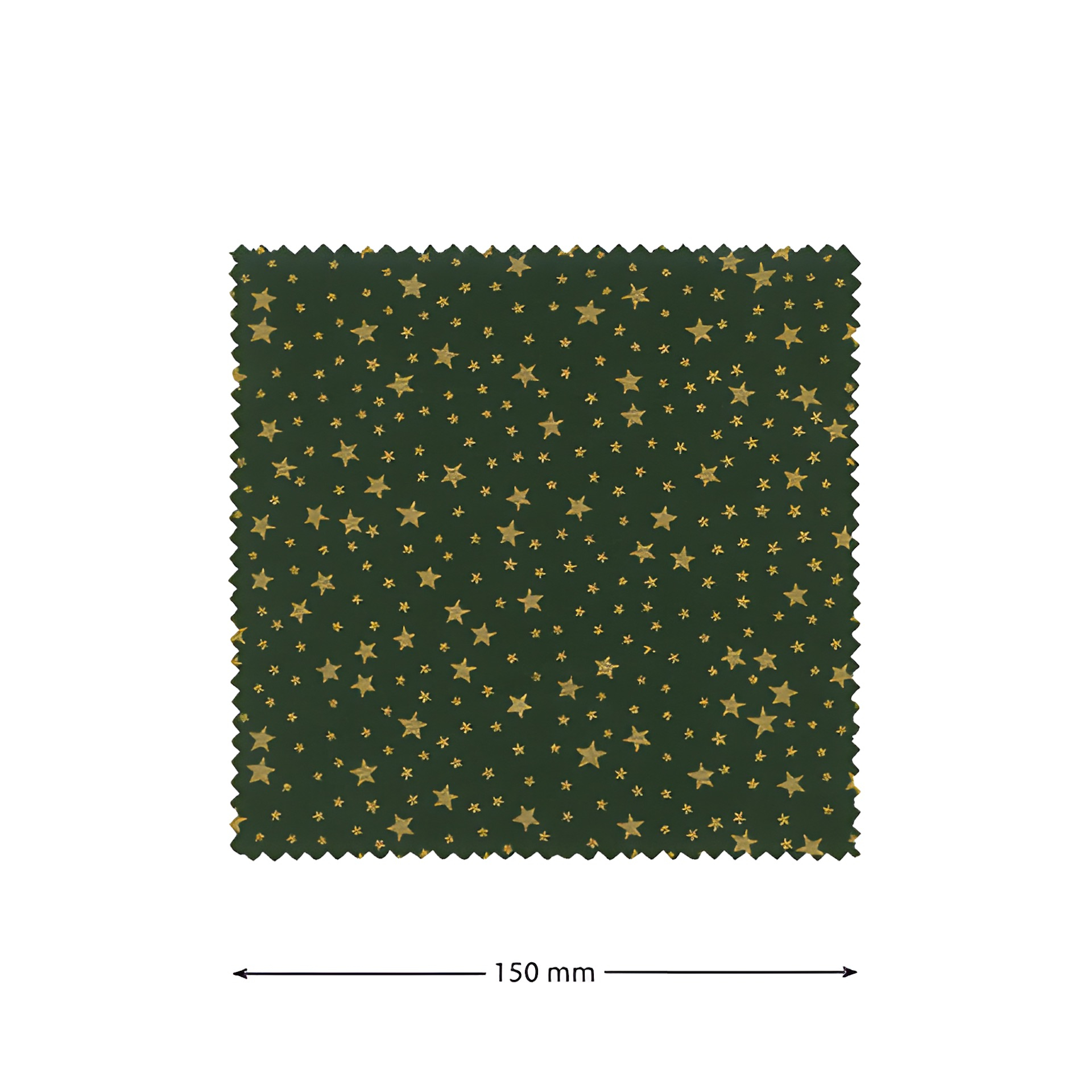 Deckchen 150 mm grün mit goldenen Sternen (Beutel, 100 St.)