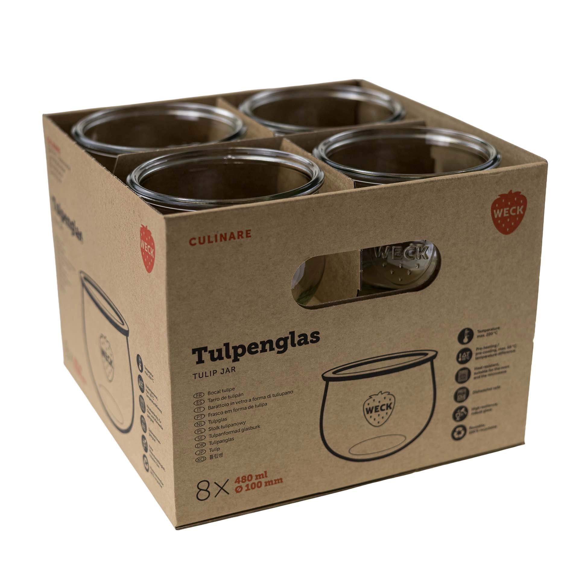 WECK Culinare Tulpenglas 480 ml, 8er Karton