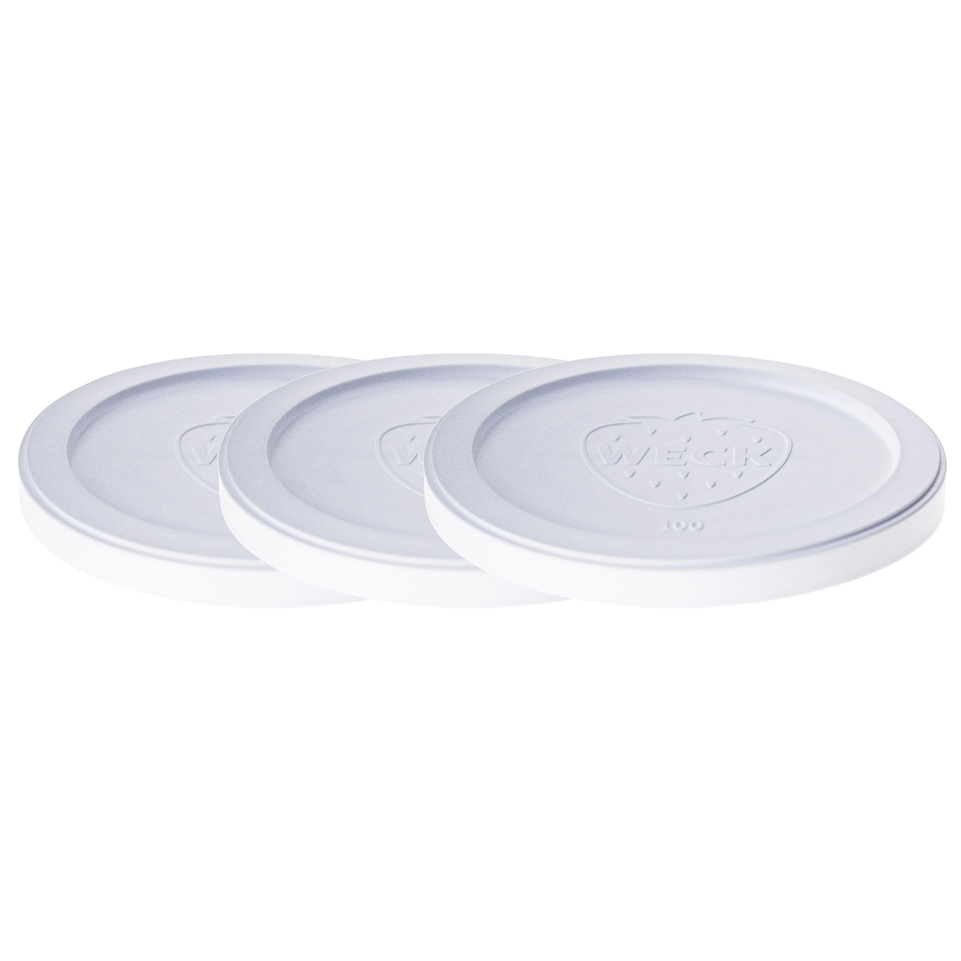 3 x WECK-Frischhaltedeckel weiß RR 100
