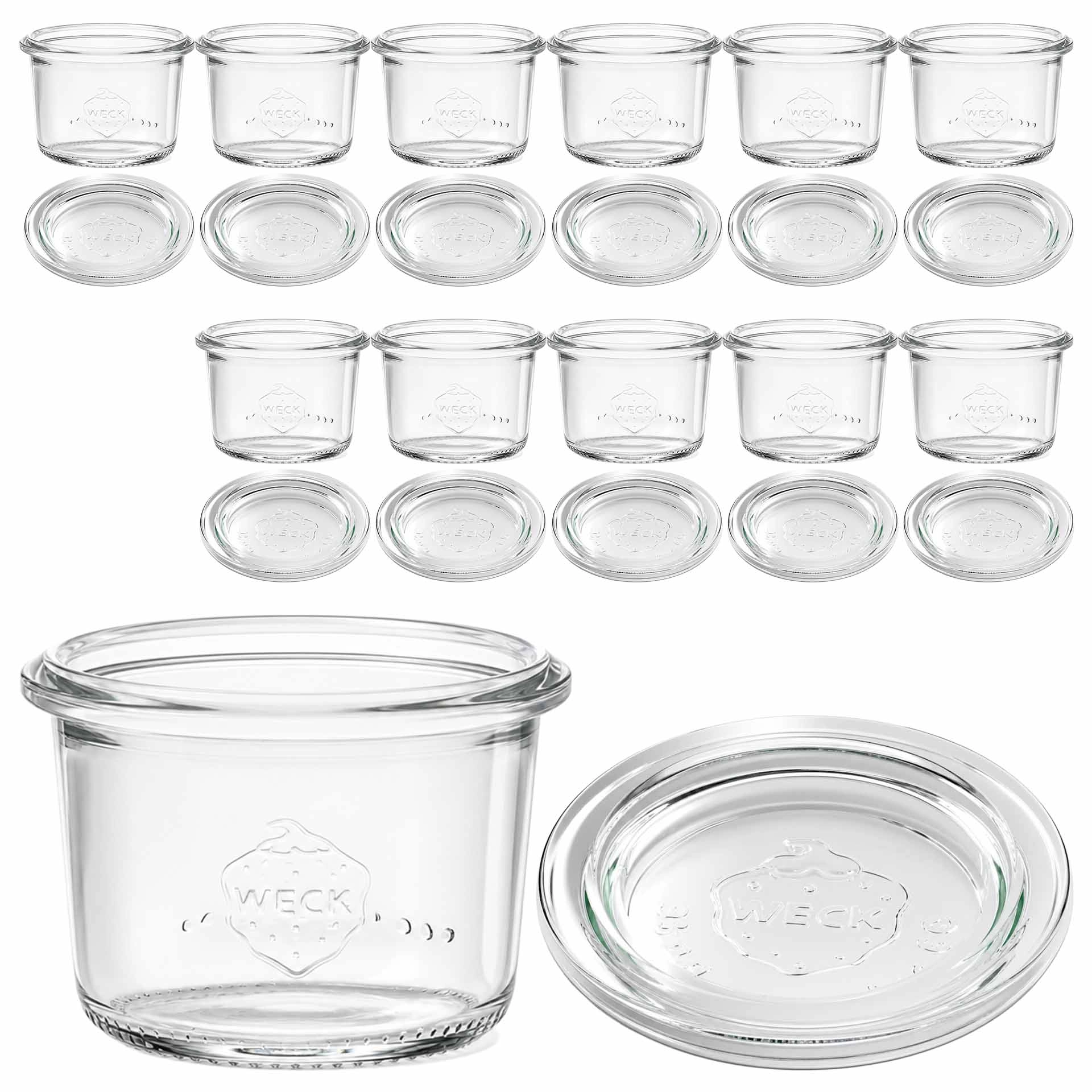 WECK-Sturzglas 80 ml mit Glasdeckel, 12 Stück