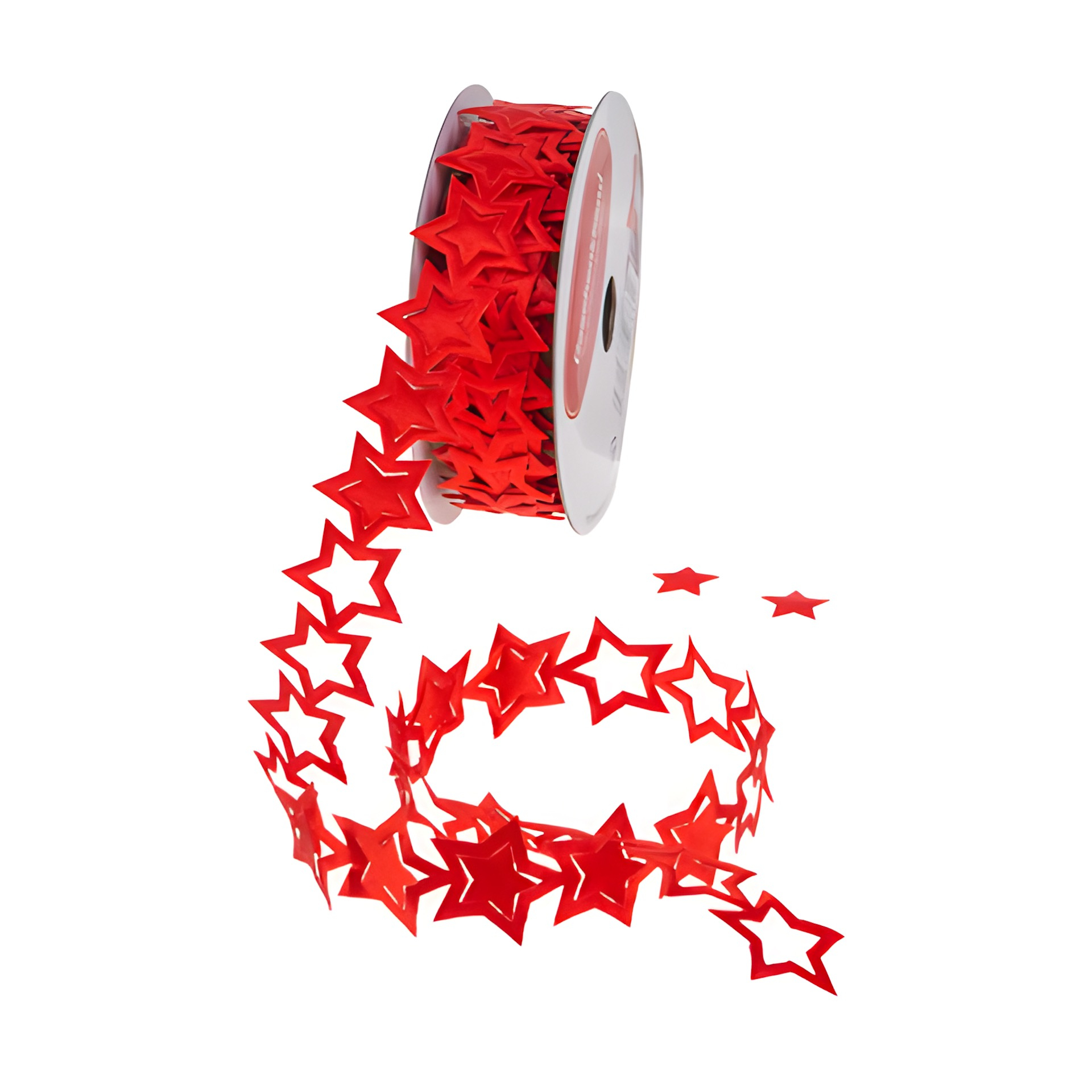 Geschenkband 'Sterne' 2,7 m, 25 mm rot