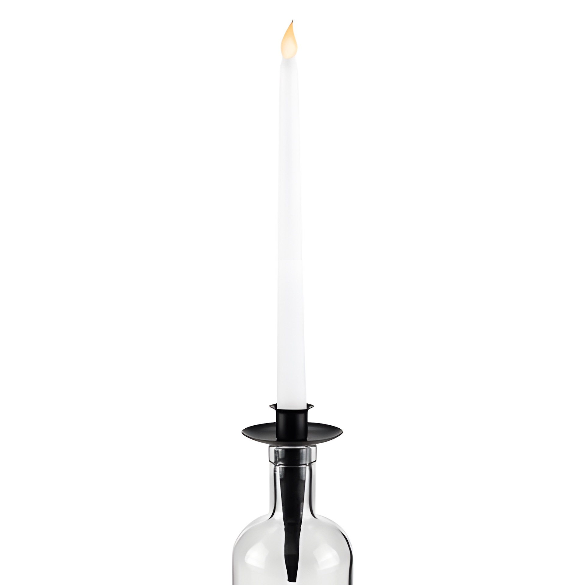 LED Stabkerze Echtwachs mit Timer, 27 cm