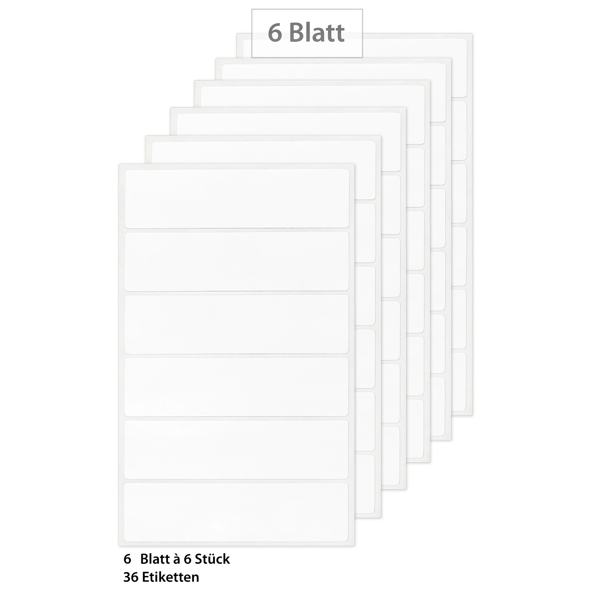 Etiketten 'Weiß 73x19 mm', 36 Stück