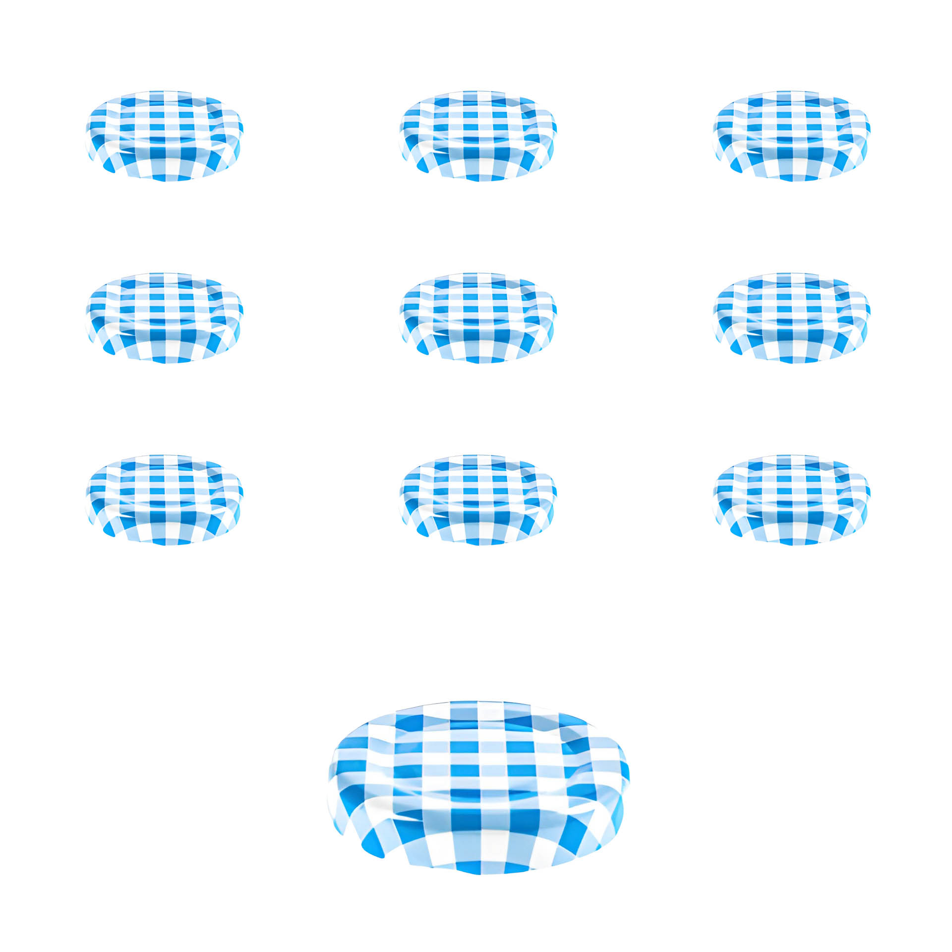 TO  43 kariert blau/weiß past., 10 Stück