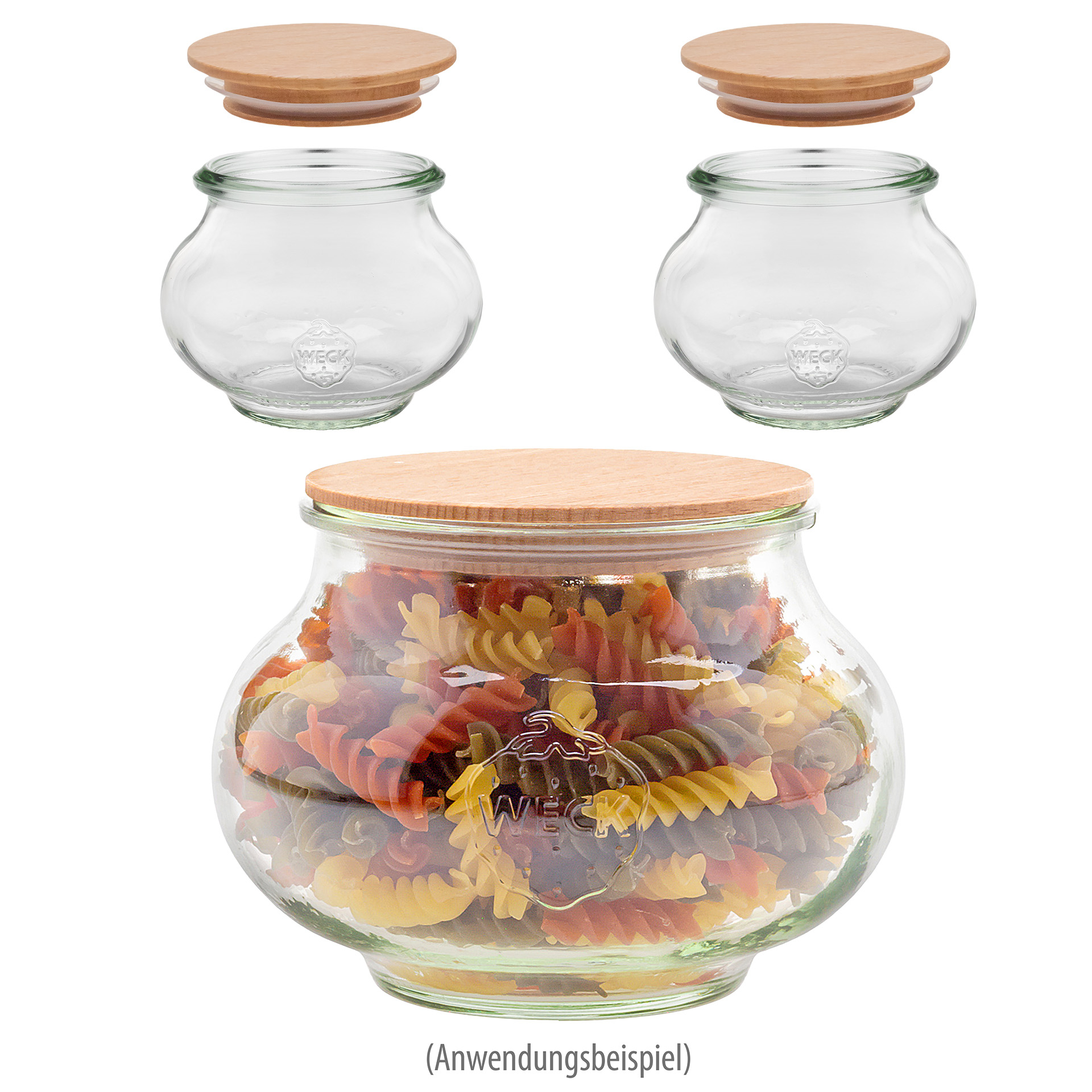 WECK-Schmuckglas  220 ml mit Holzdeckel, 3er Set