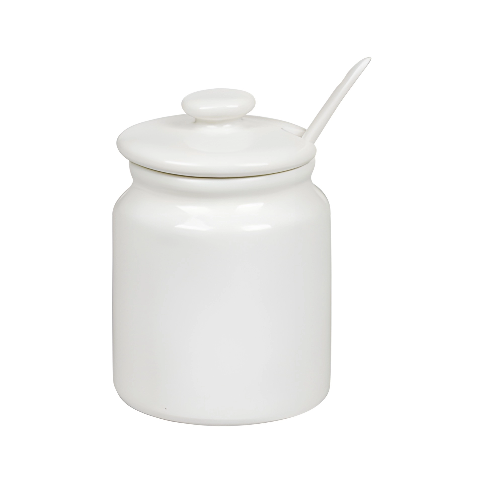Zuckerdose Keramik weiß, 3-teilig