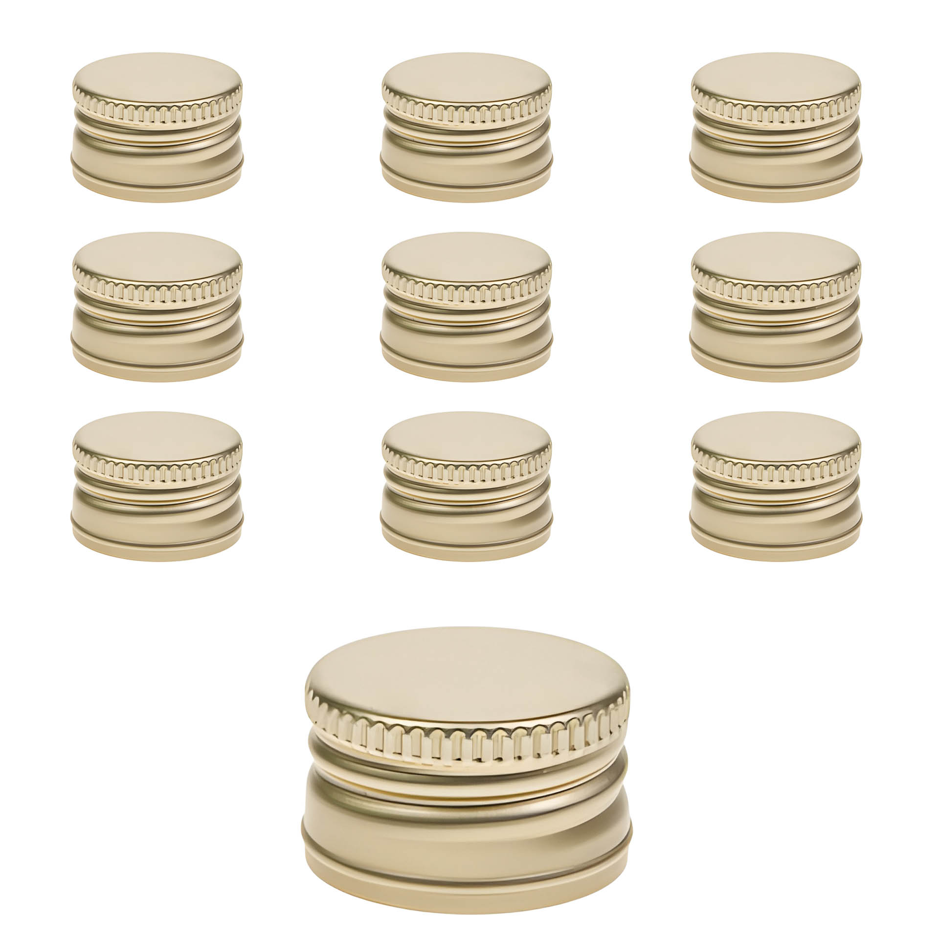 PP 28 gold Aluminium ohne Rollrand, 10 Stück