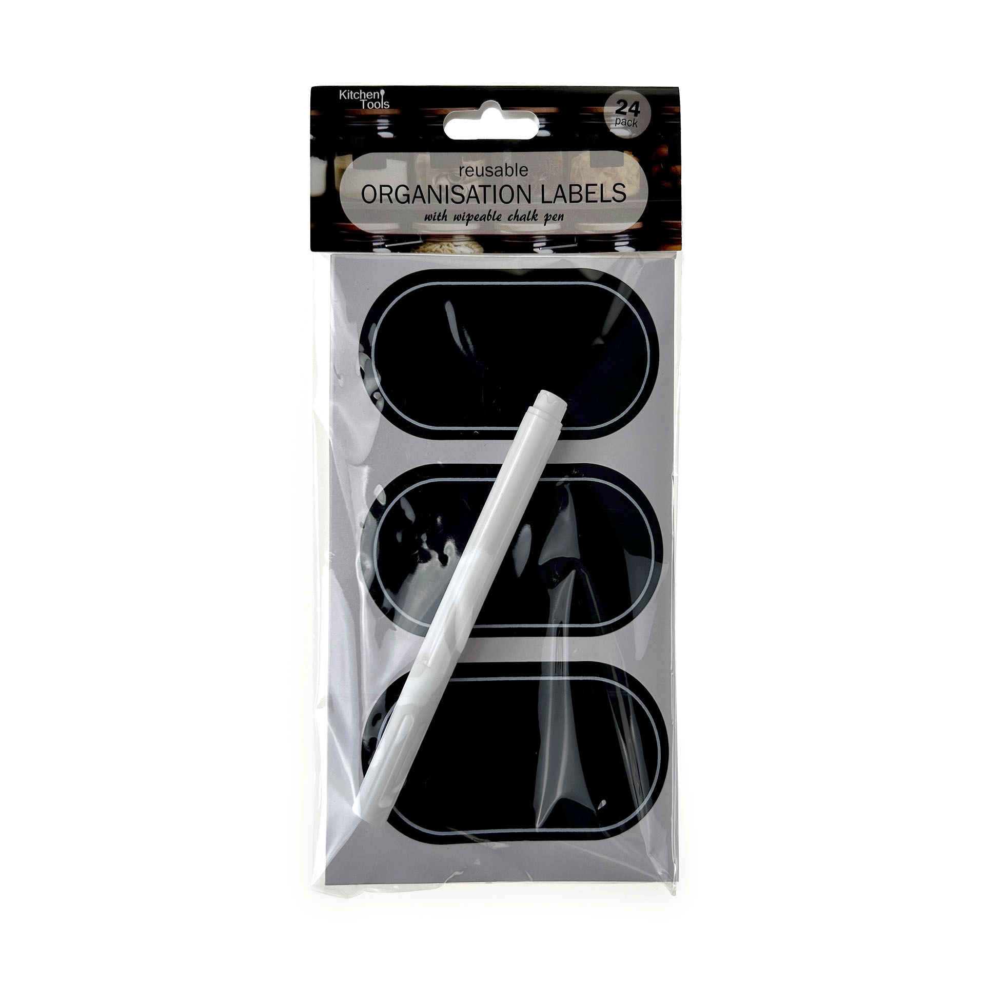 Tafeletiketten oval, 24 Stück mit Kreidemarker Tafeletiketten oval, 24 Stück mit Kreidemarker