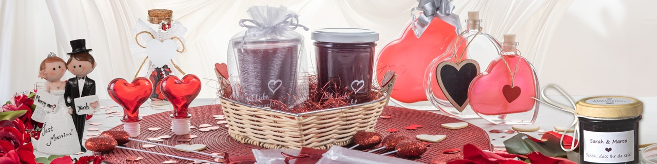 Artikel für Giveaways zu Hochzeiten