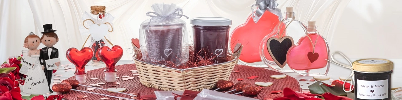 Artikel für Giveaways zu Hochzeiten