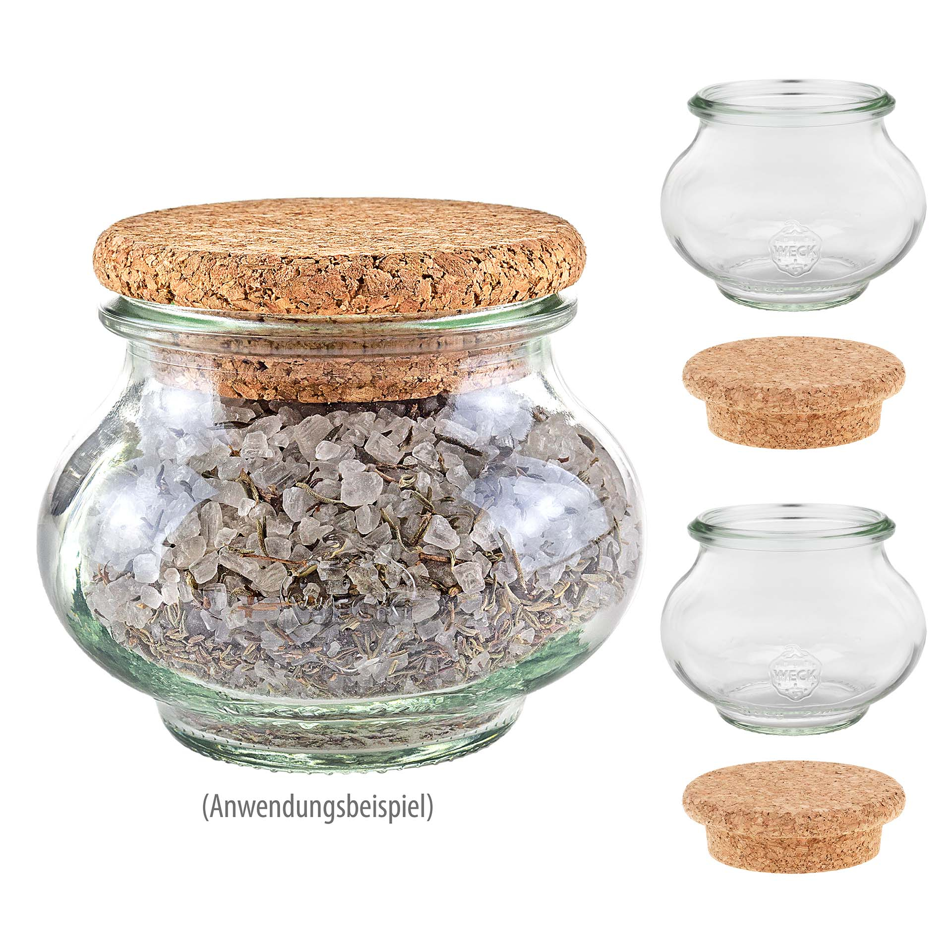 WECK-Schmuckglas  220 ml mit Pilzkorken, 3er Set