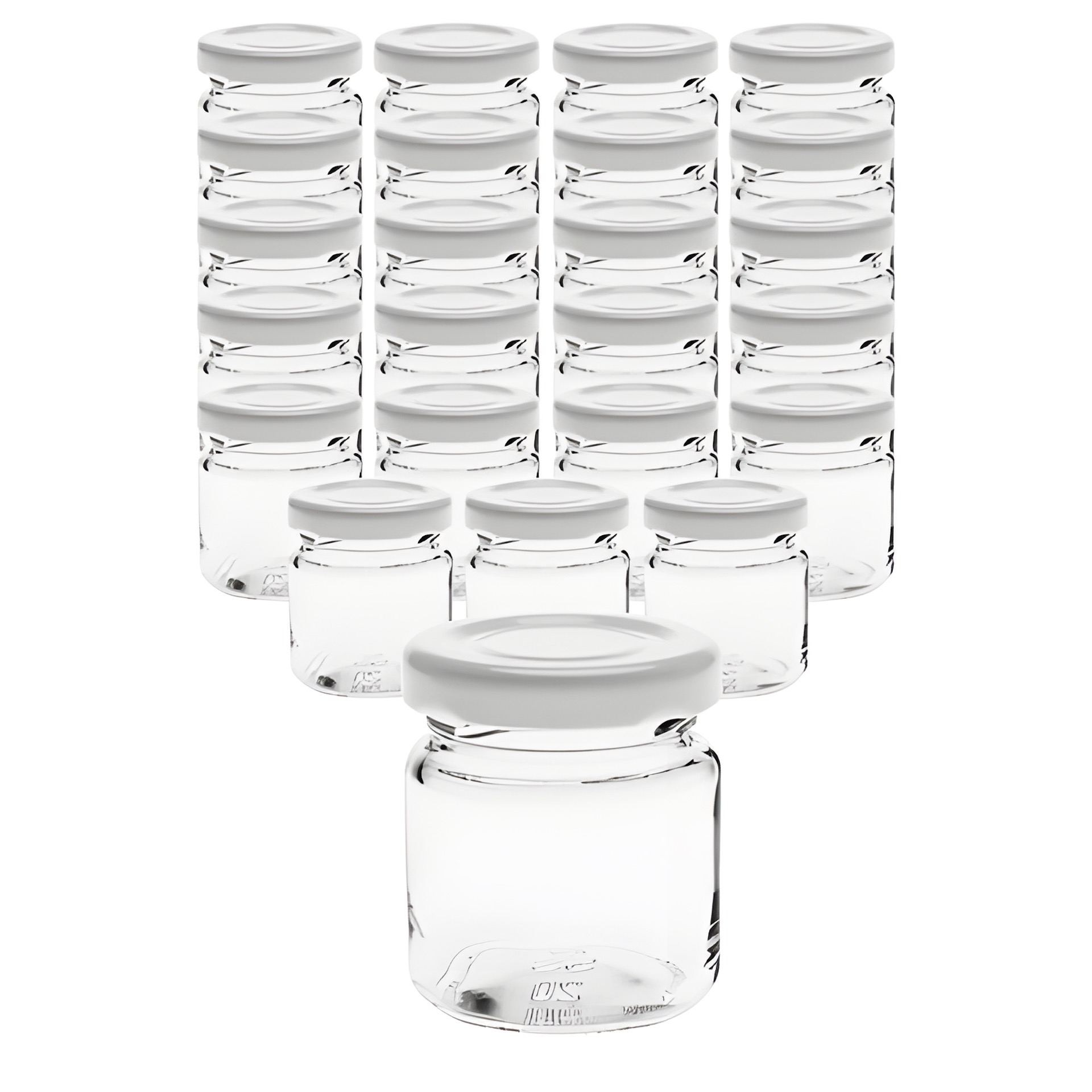 24er Set Rundglas 53 ml mit Deckel weiß