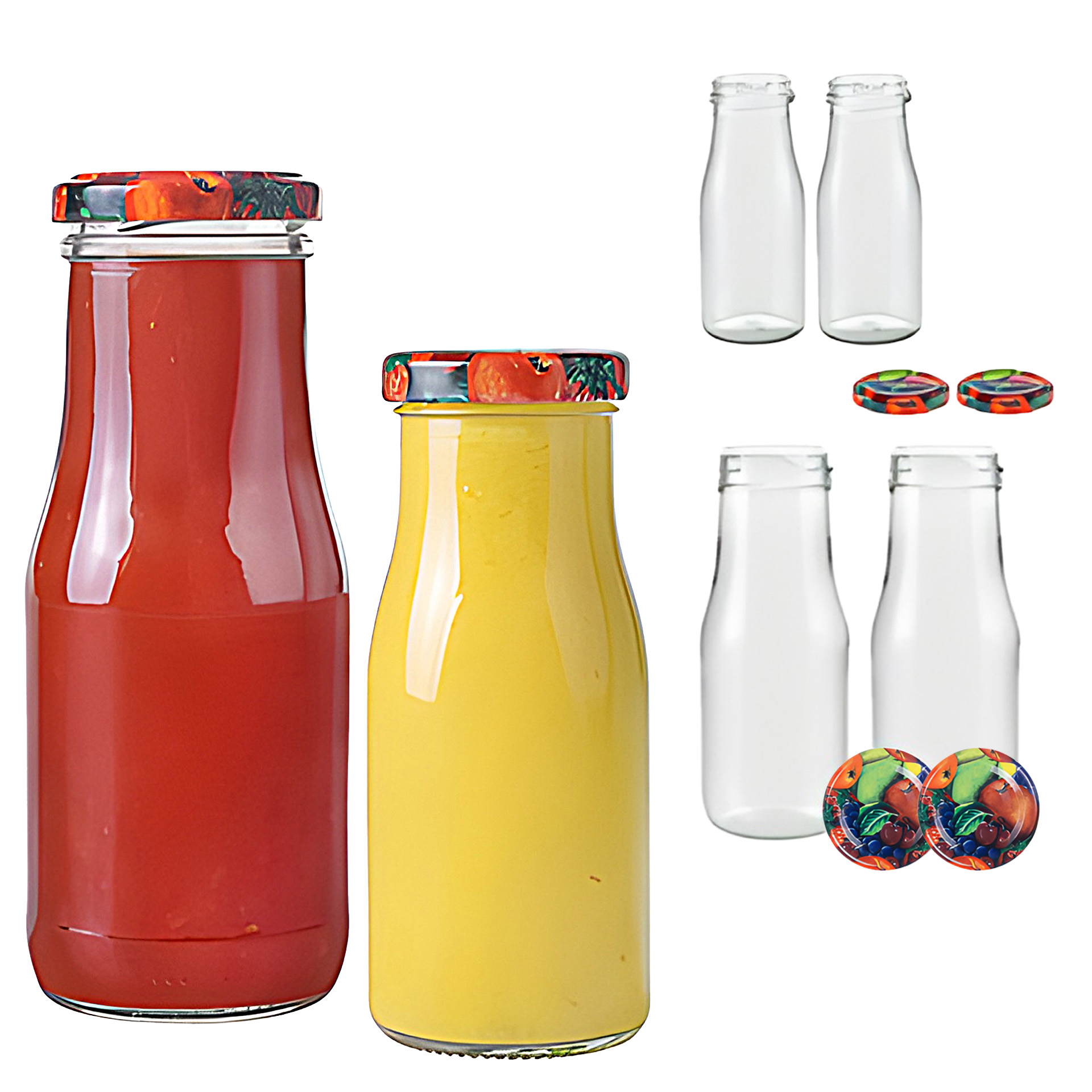 Weithalsflaschen, 6er Set