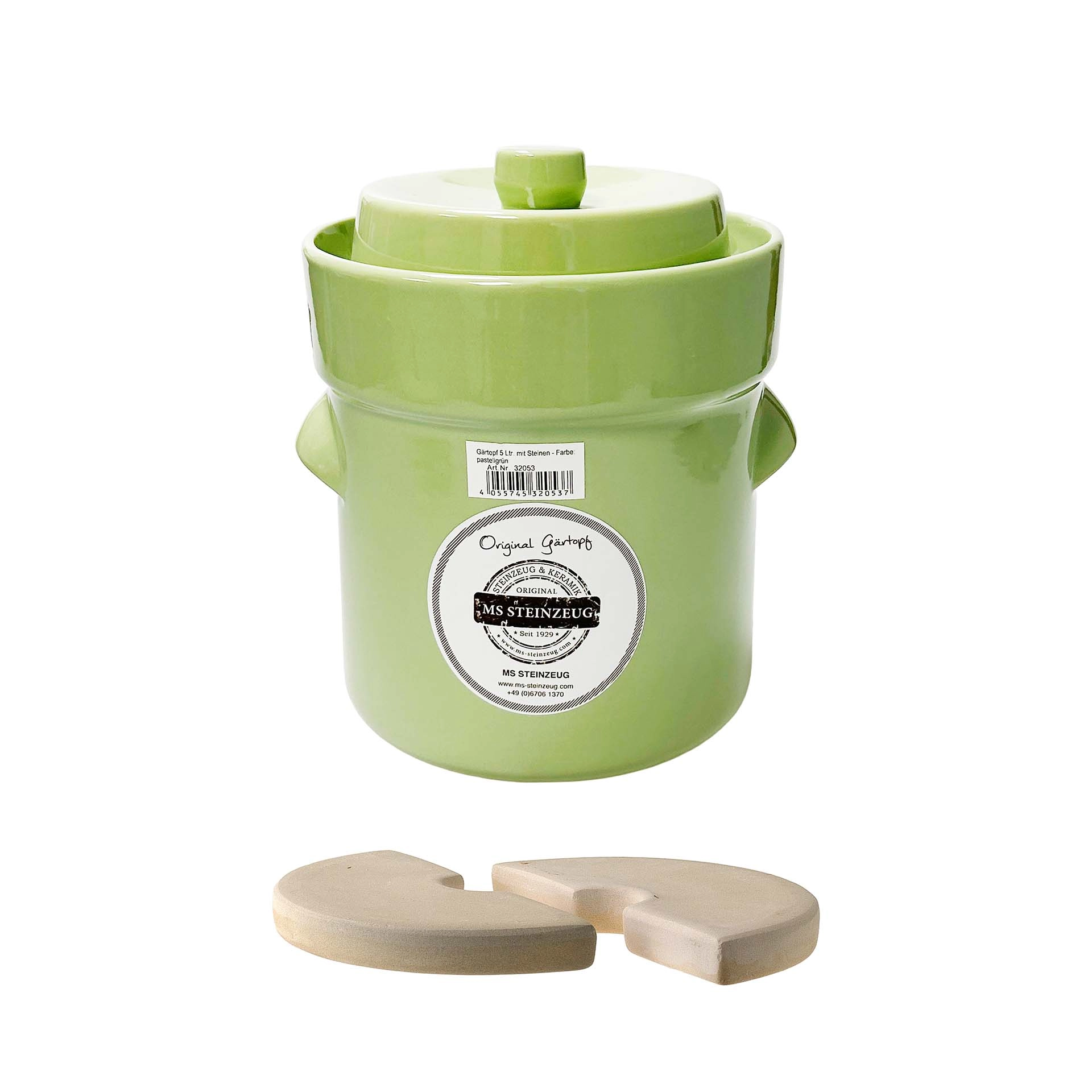 Gärtopf 5 Liter grün mit Beschwerungssteinen