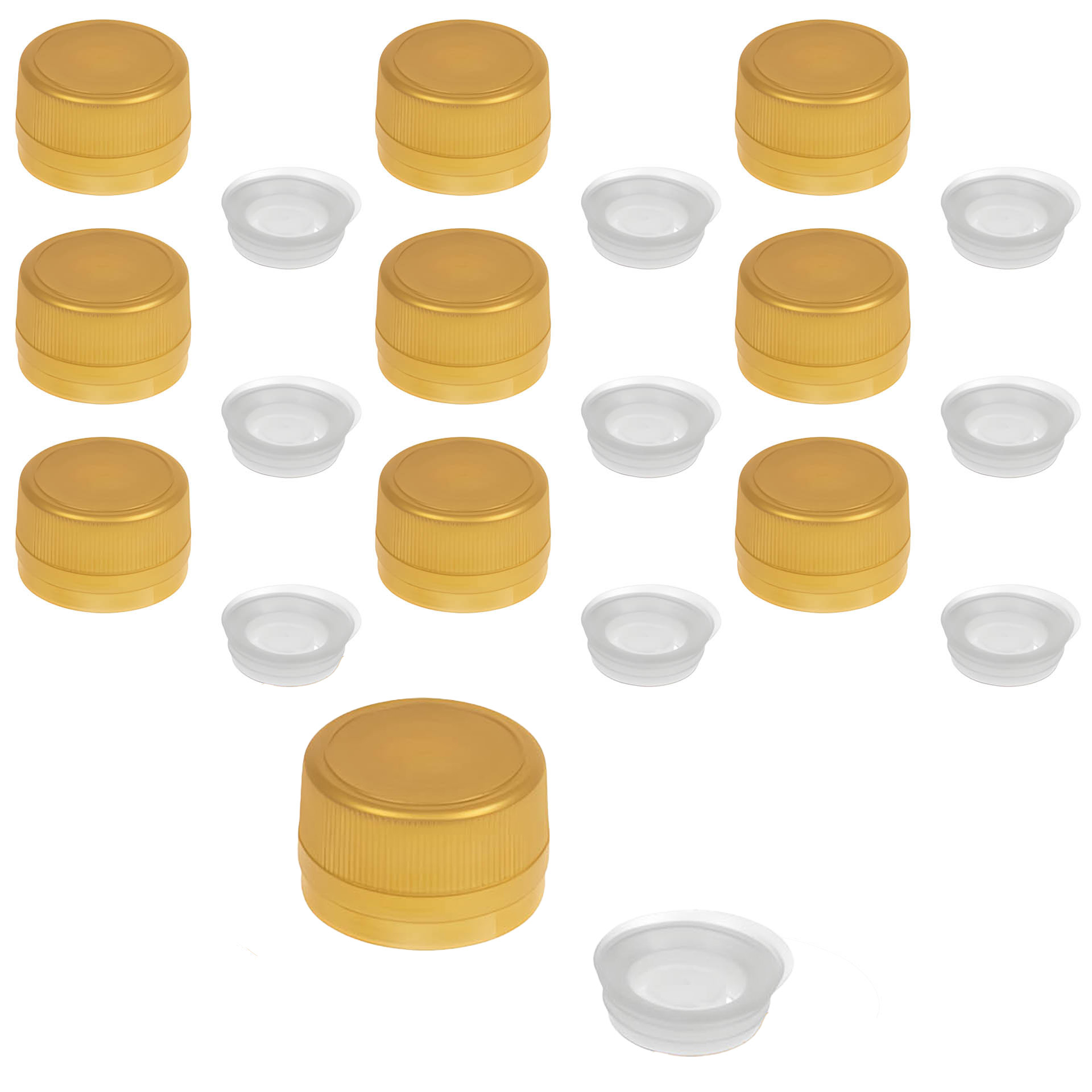 PP 31,5 gold Kunststoff mit Ausgießer und Originalitätsring, 10 Stück