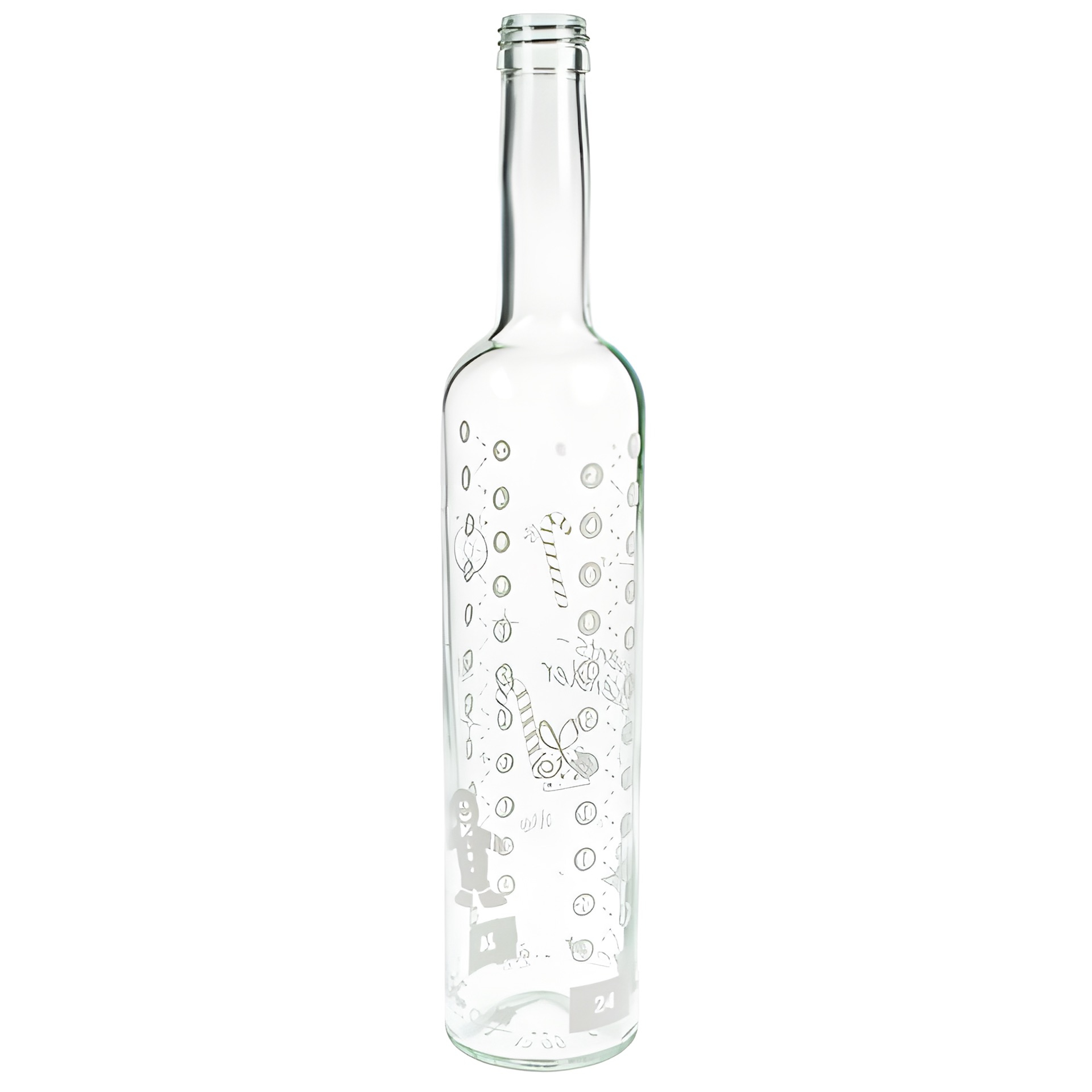 Adventskalender-Flasche 500 ml weiß