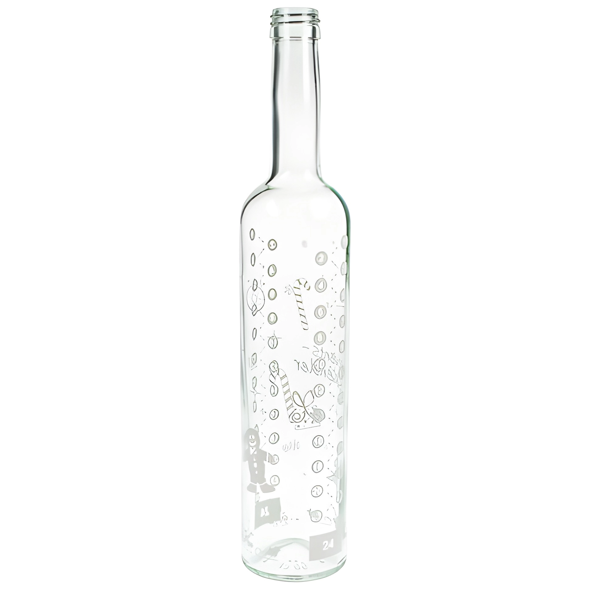 Adventskalender-Flasche 500 ml weiß