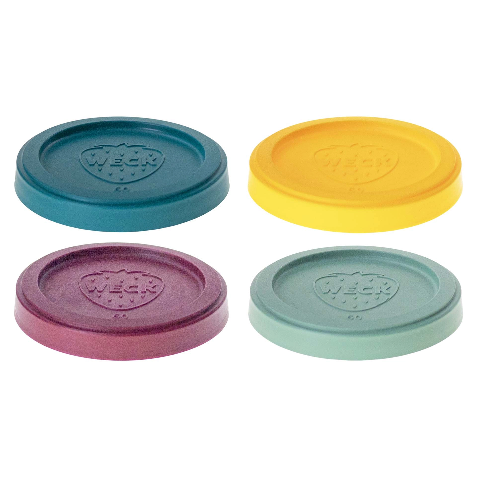 4 x WECK-Frischhaltedeckel 4 Farben RR 60