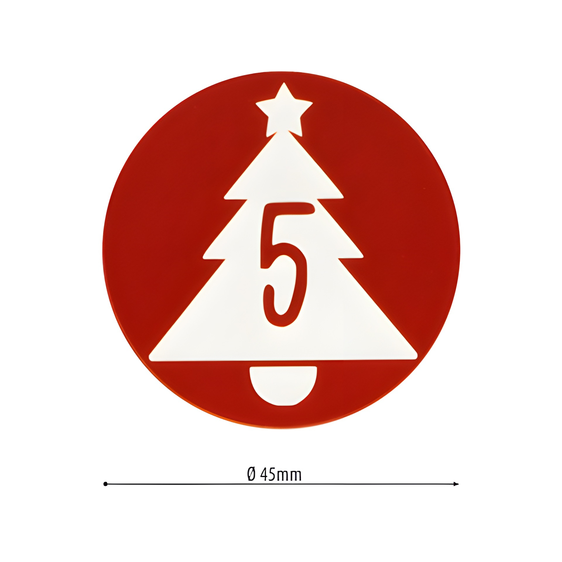 Adventskalender-Zahlen mit Muster rot, 24 Stück
