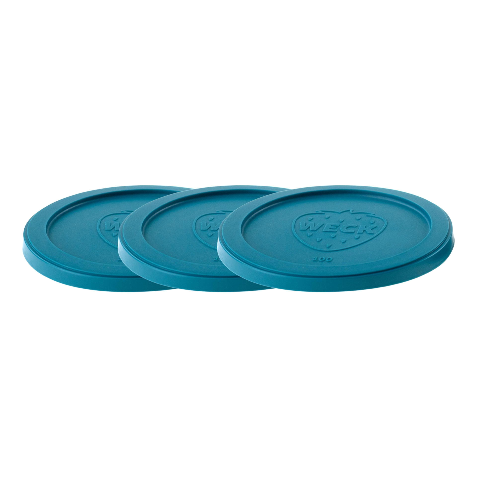 3 x WECK-Frischhaltedeckel petrol RR 100