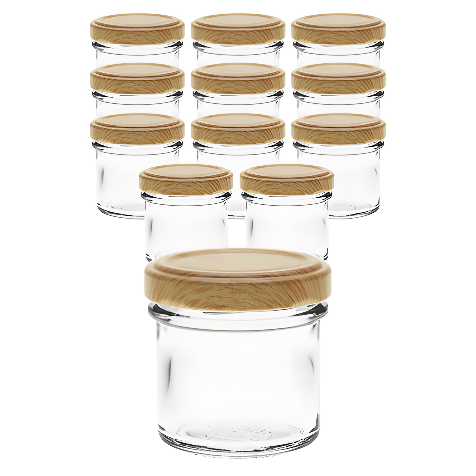 12er Set Ingenio 72 ml mit Deckel Holzdekor