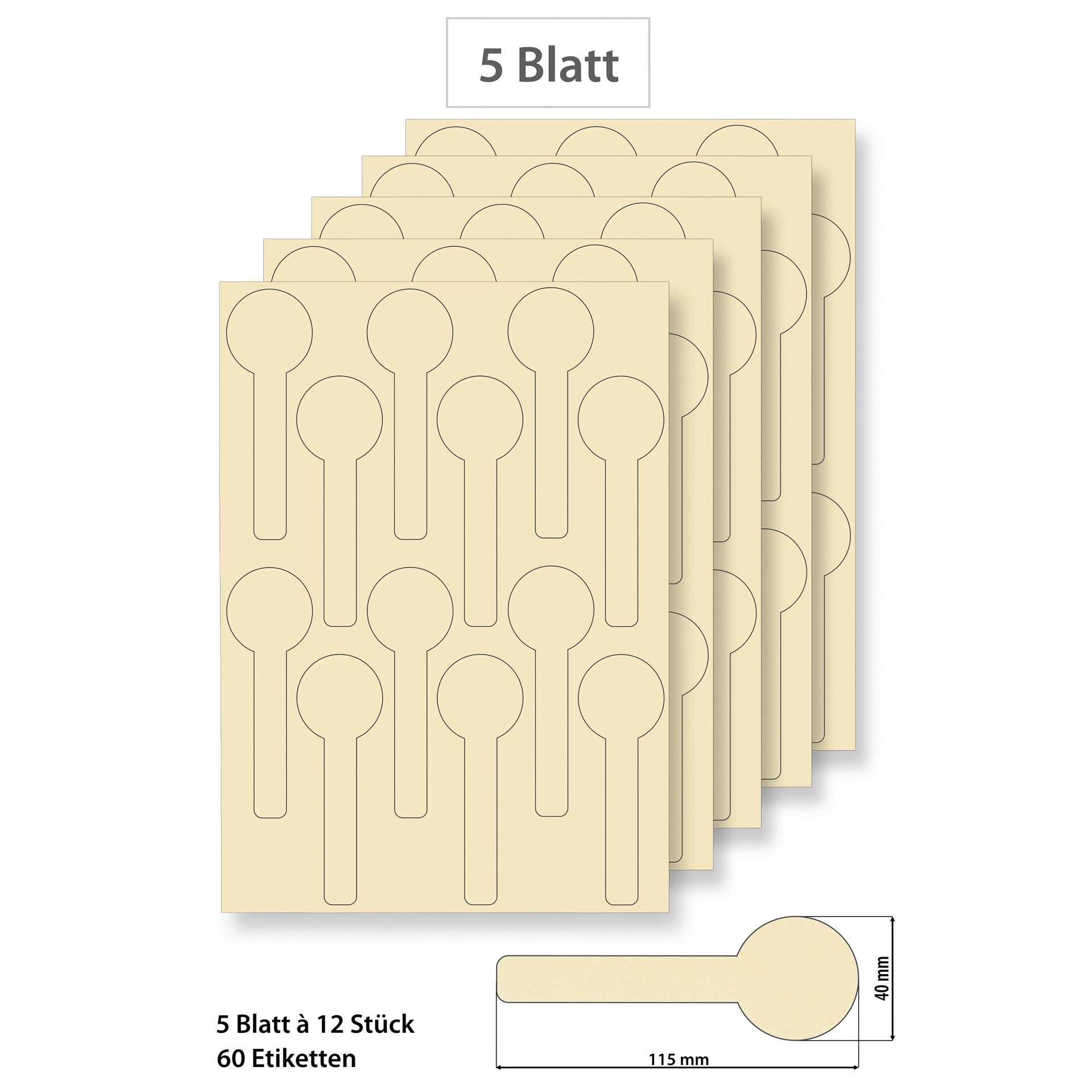 Steffis Siegeletiketten creme - 5 Blatt A4
