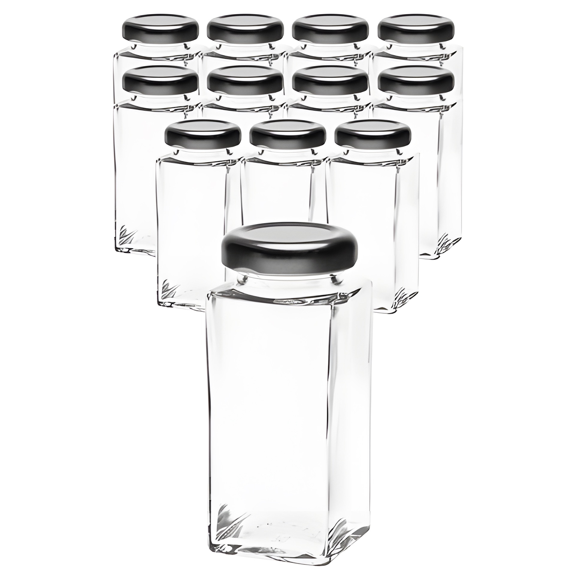 12er Set Cubi 100 ml TO 38 mit Deckel silber