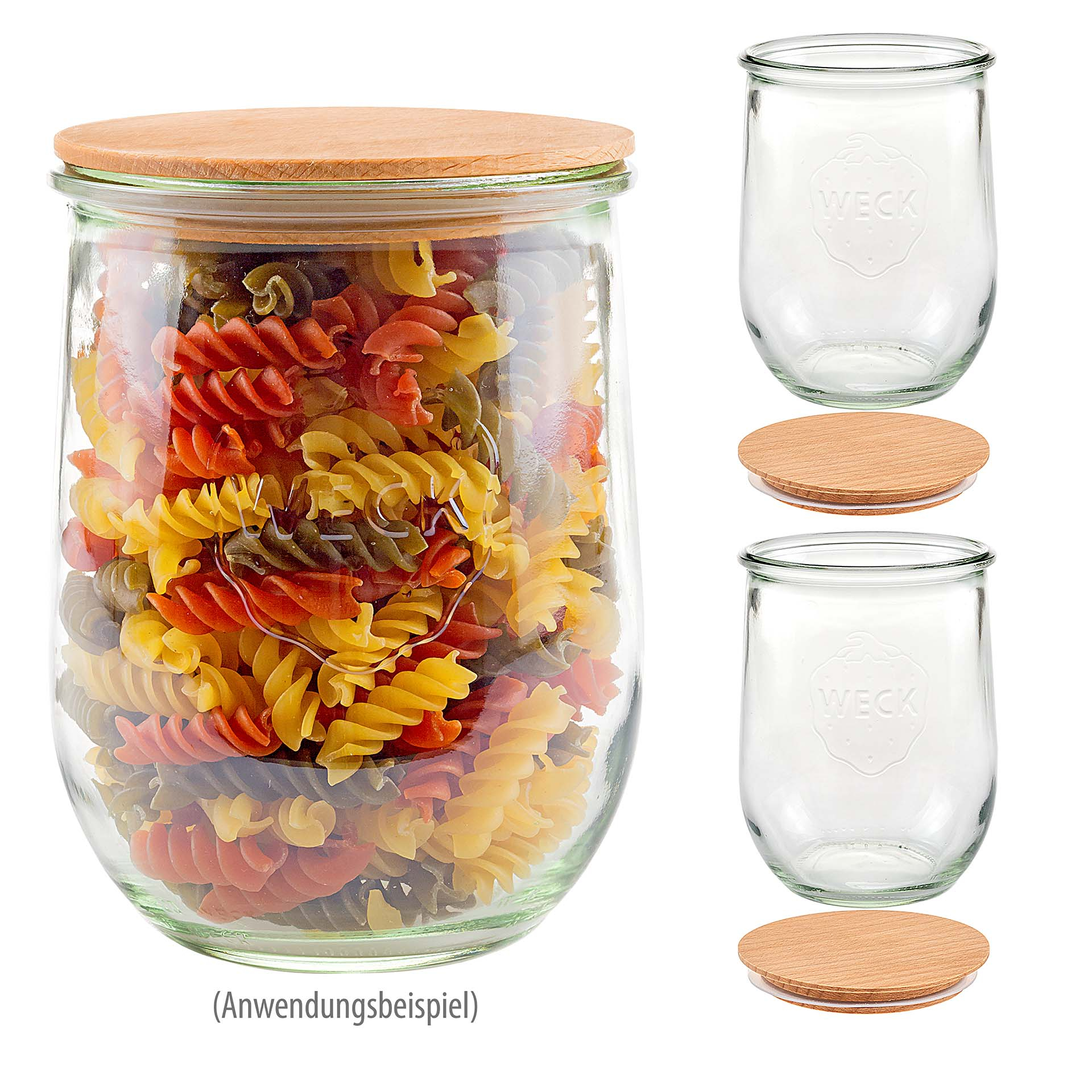 WECK-Tulpenglas 1062 ml mit Holzdeckel, 3er Set