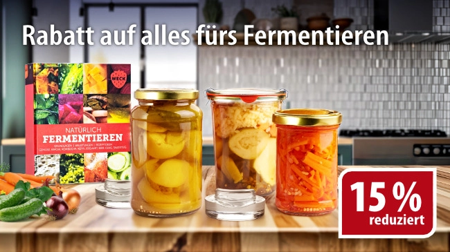 Fermentiergläser, Gewichte, Deckel und vieles mehr reduziert