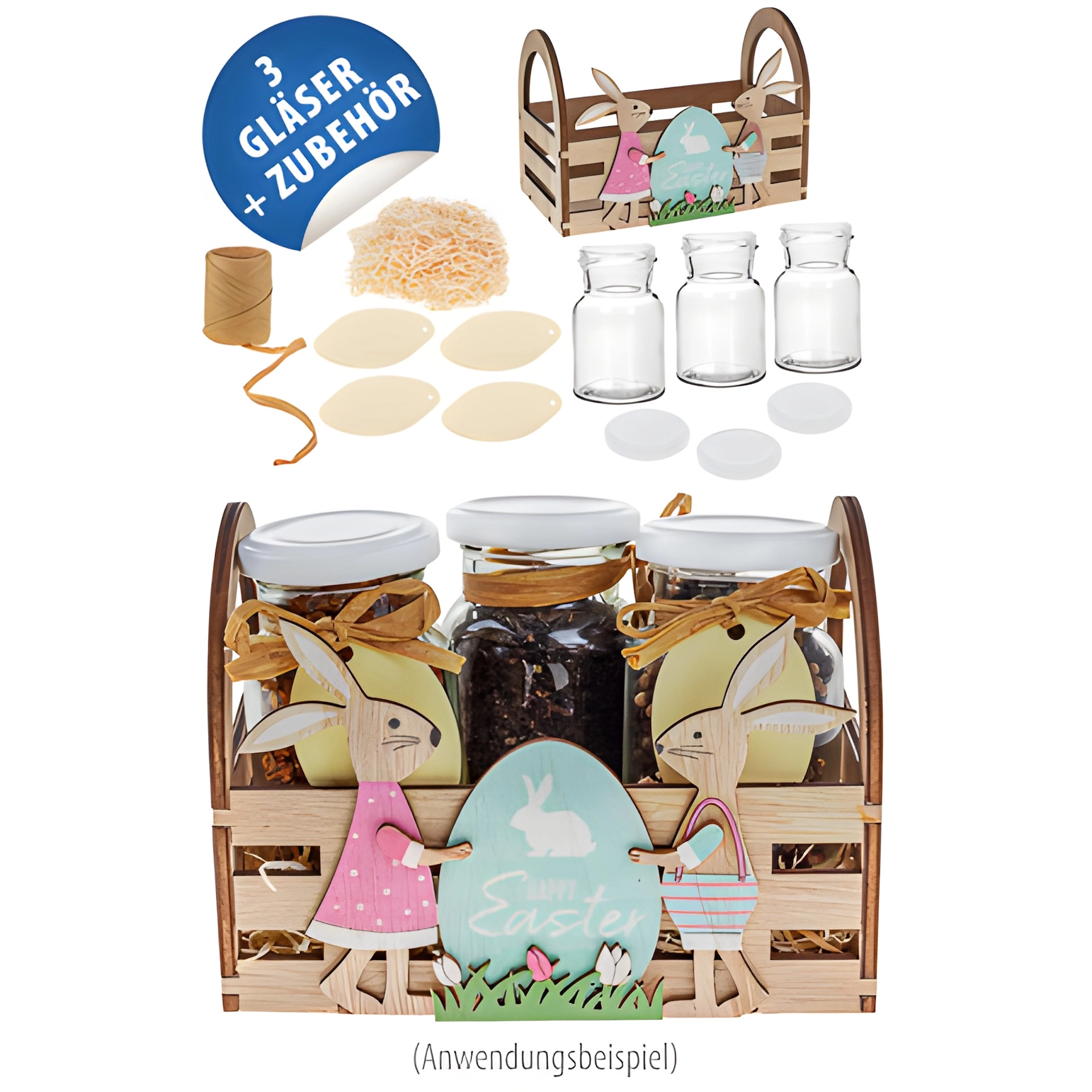 Osternest mit Rundgläsern, 3er Set