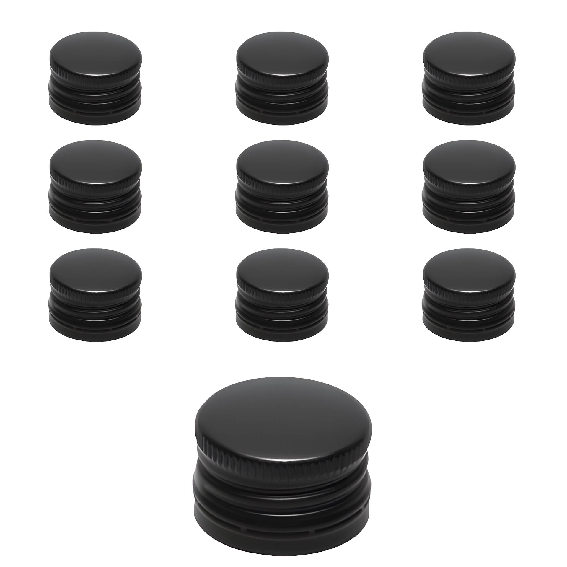 PP 28 schwarz Aluminium mit Originalitätsring, 10 Stück
