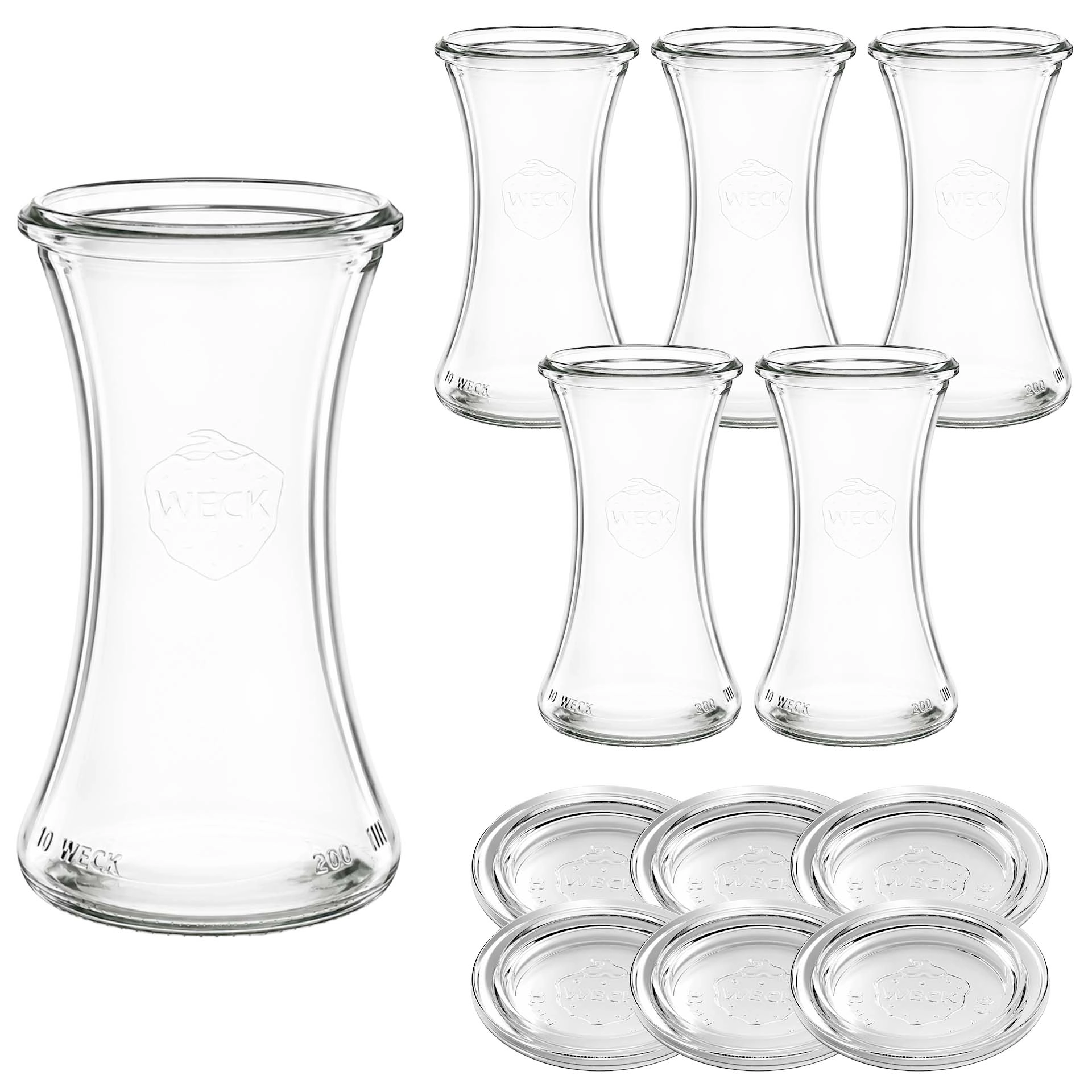 WECK-Delikatessenglas 200 ml mit Glasdeckel, 6 Stück