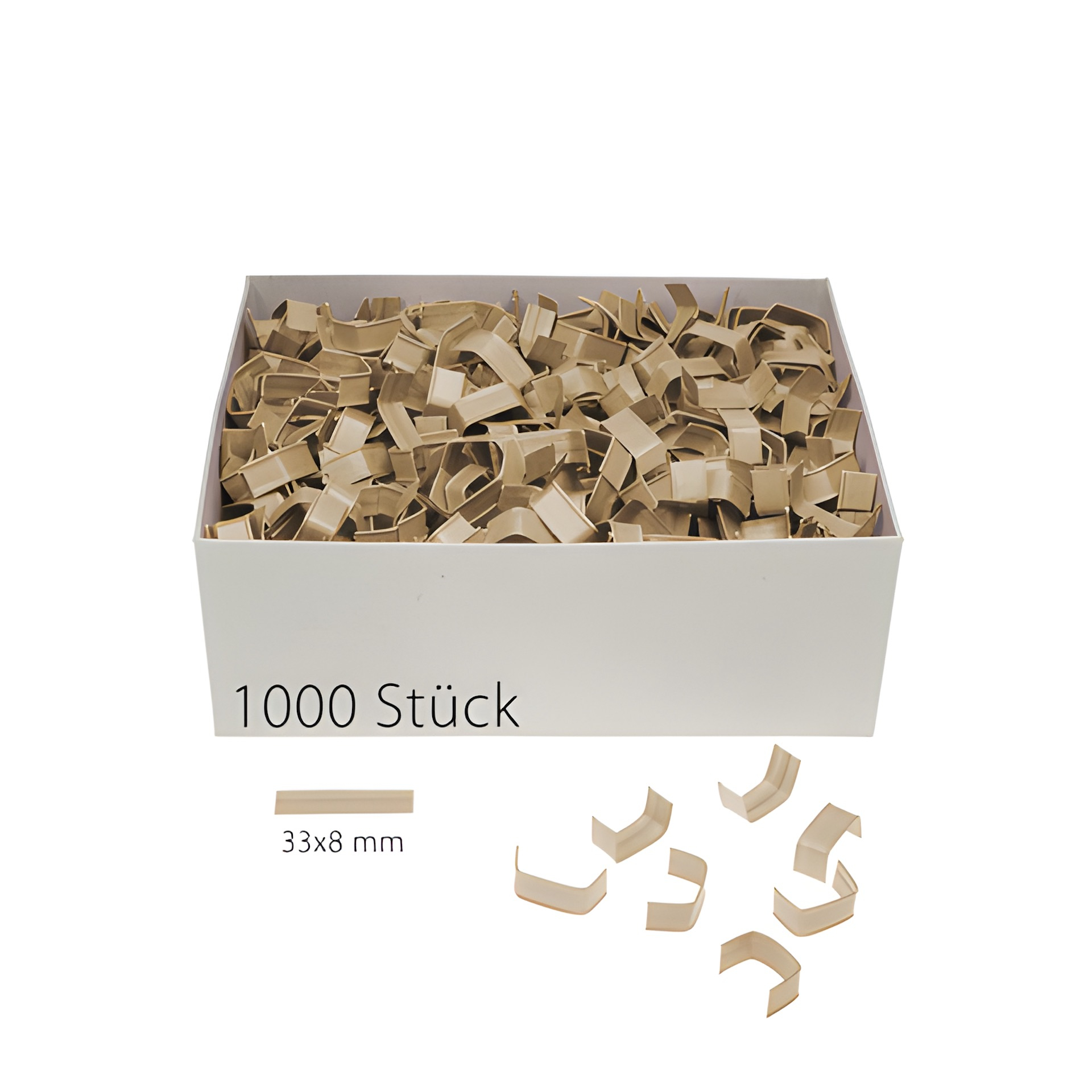 U-Clips 33 x 8 mm natron, 1000 Stück