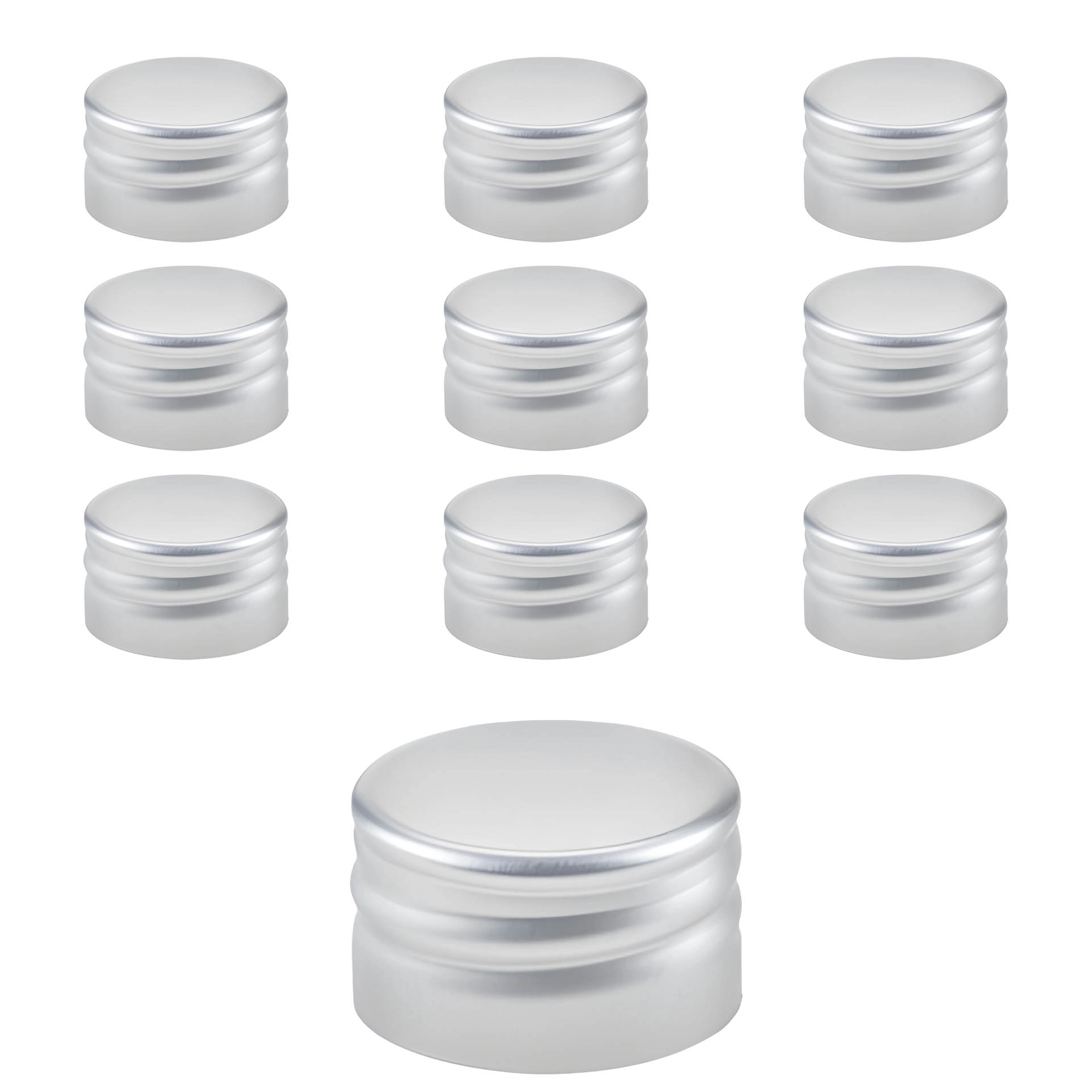 PP 28 silber Aluminium ohne Rollrand Typ B, 10 Stück