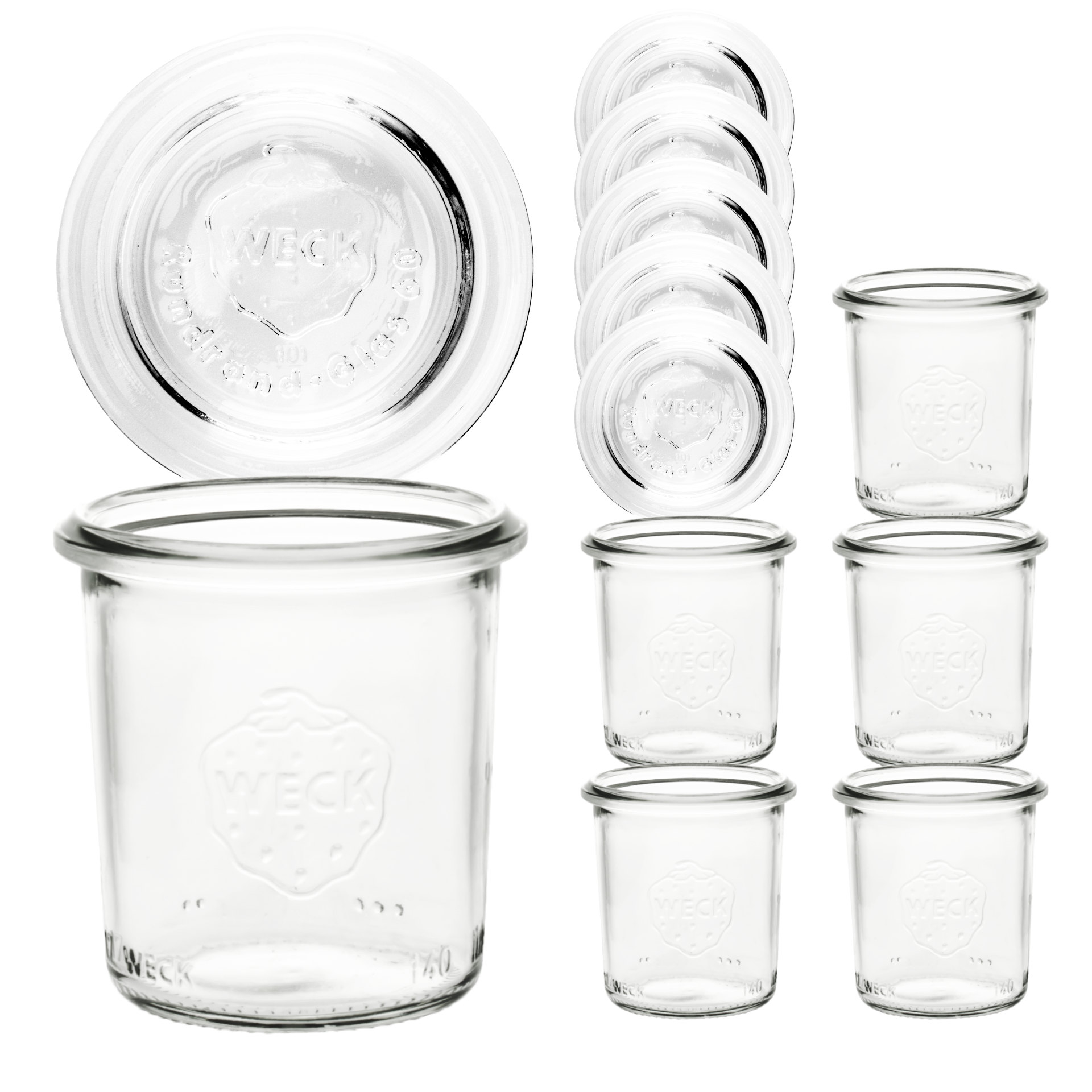 WECK-Mini-Sturzglas 140 ml + Glasdeckel, 6er Set