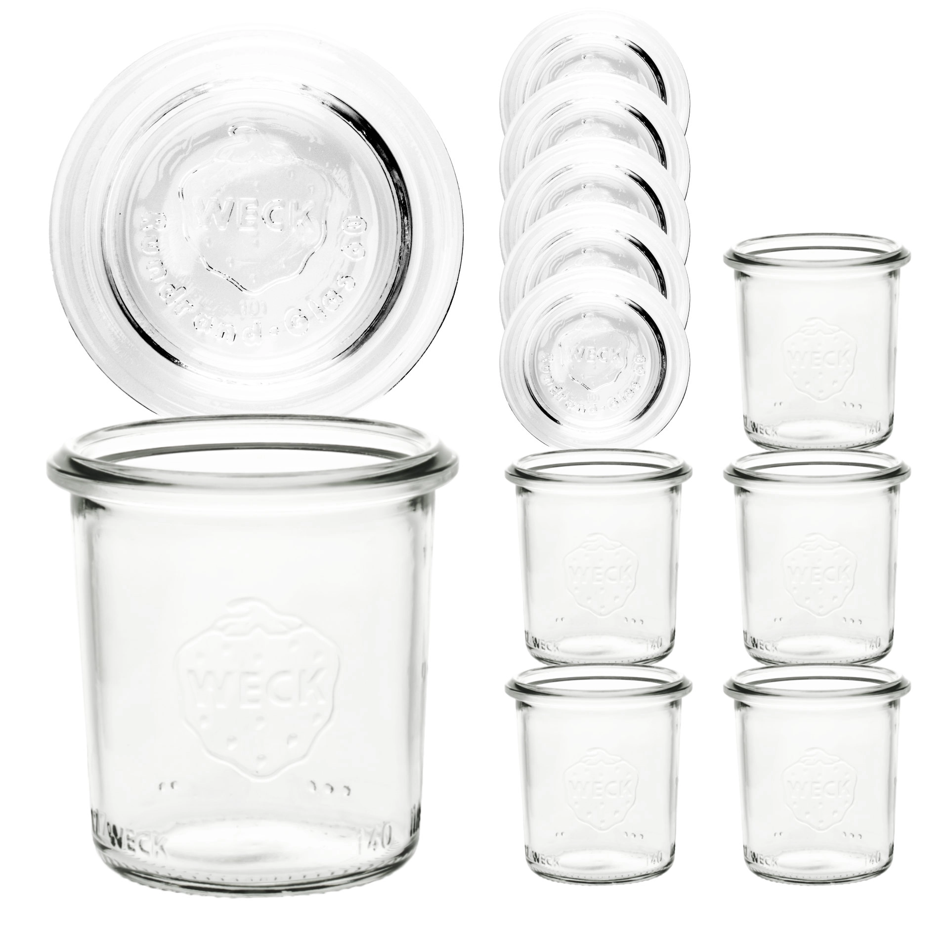 WECK-Mini-Sturzglas 140 ml + Glasdeckel, 6er Set