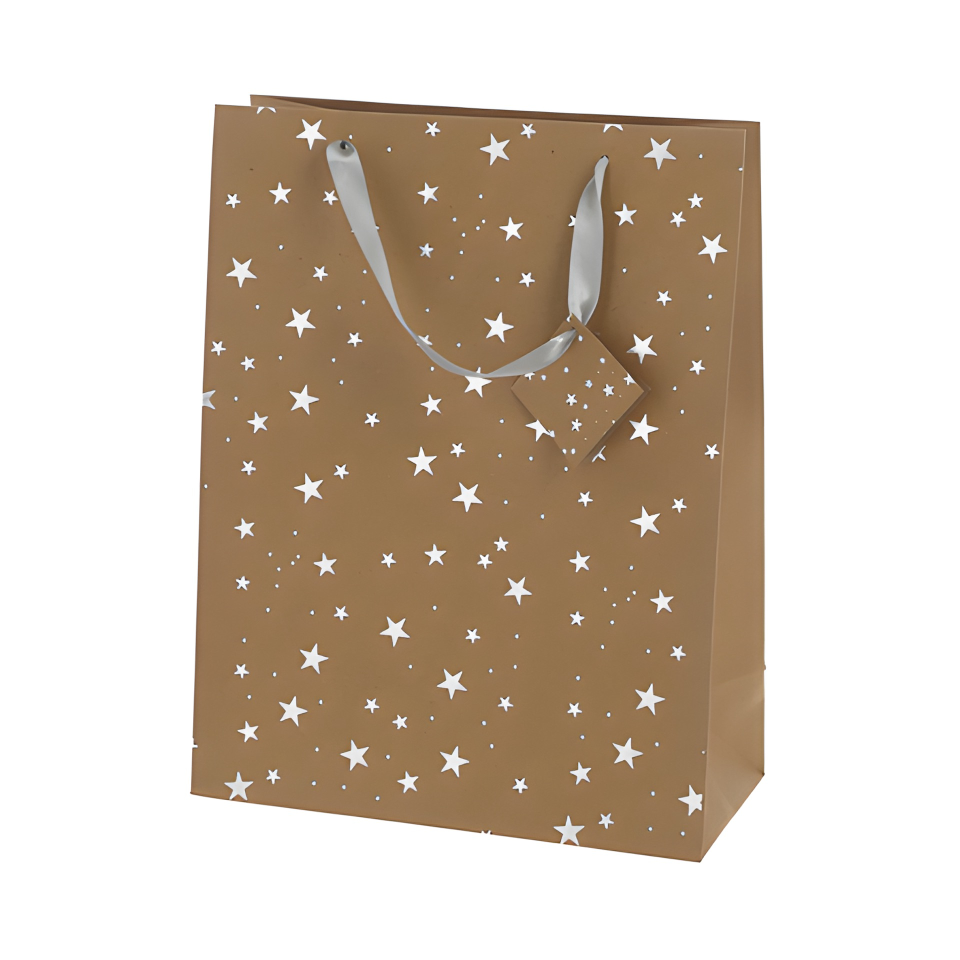 Geschenktüte 'Sterne' silber, groß