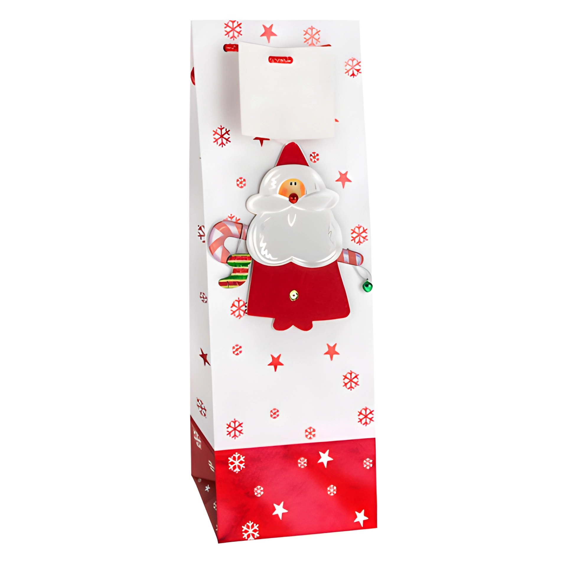 3D Flaschentasche 'Nikolaus' 12,5 x 11,5 x 34 cm
