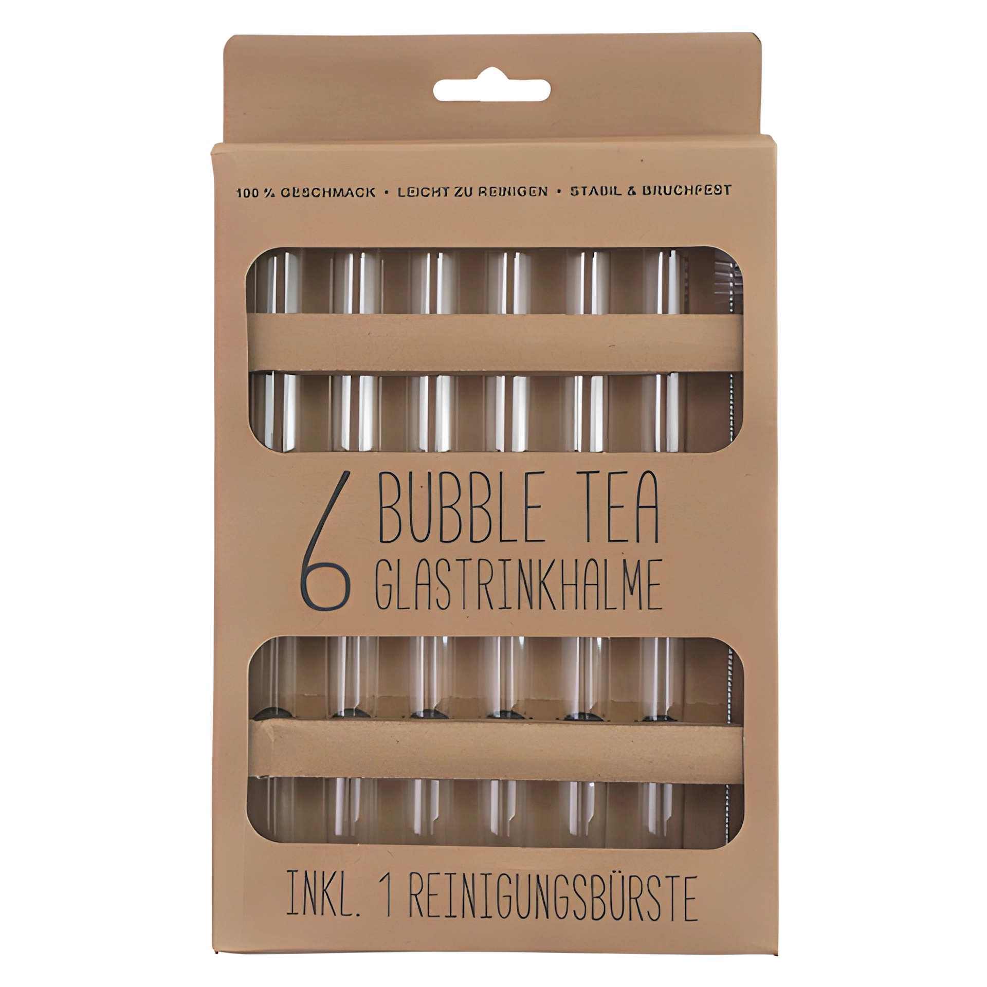 Bubble Tea Glastrinkhalme 21 cm, Ø 14 mm, 6 Stück