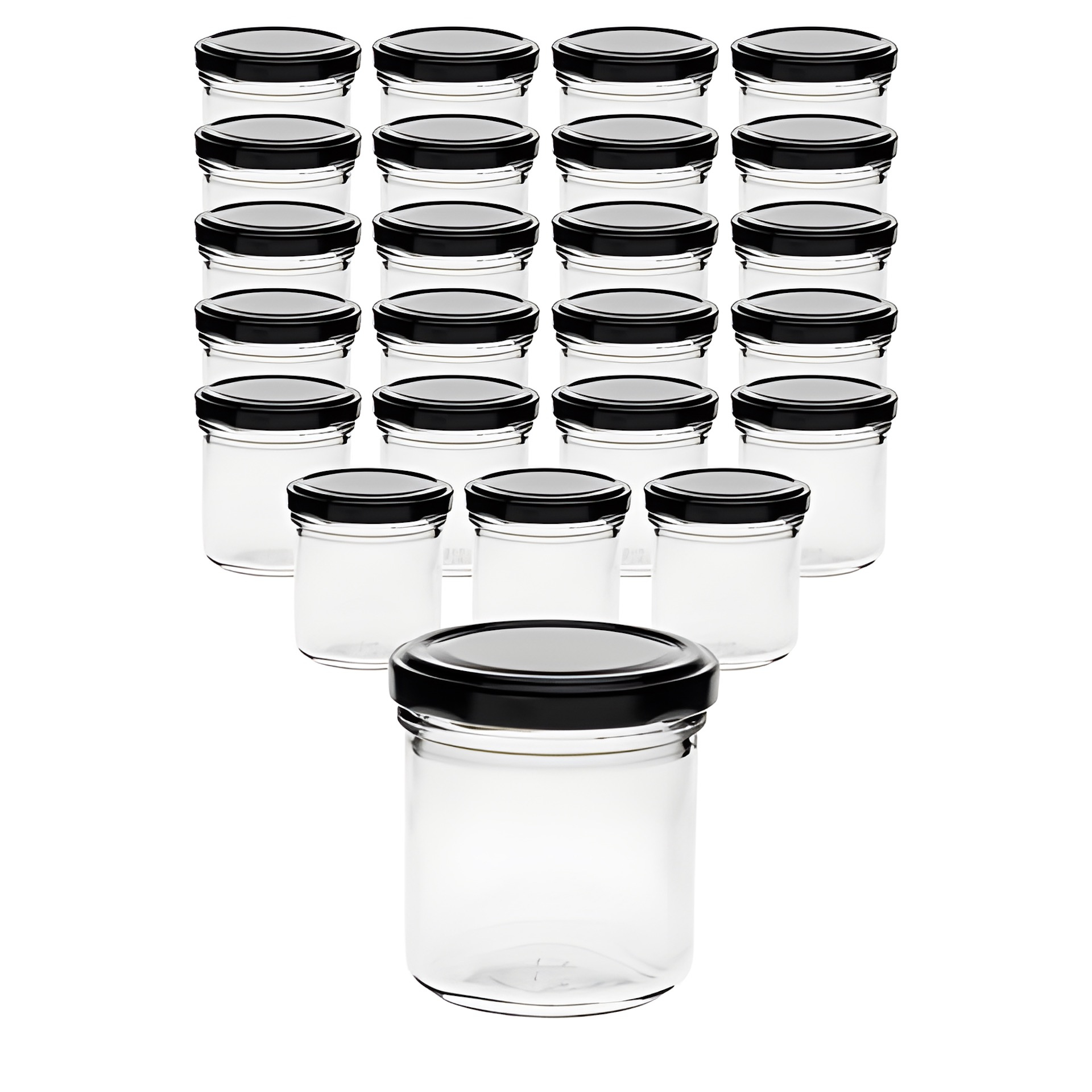 24er Set Sturzglas 167 ml mit Deckel schwarz