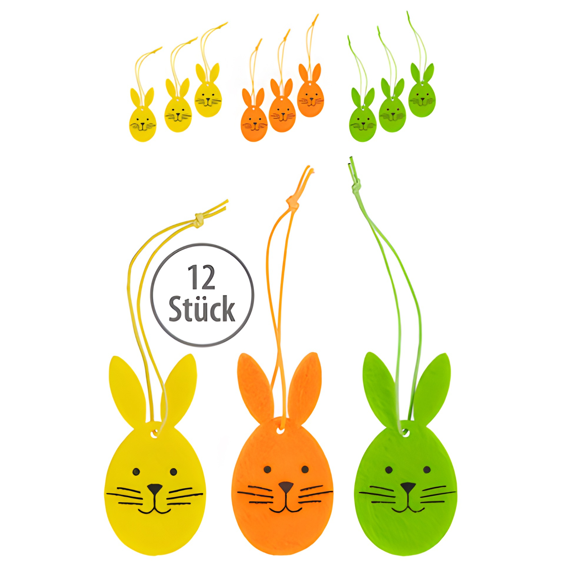 Filzanhänger 'Osterhasen-Eier', 12 Stück