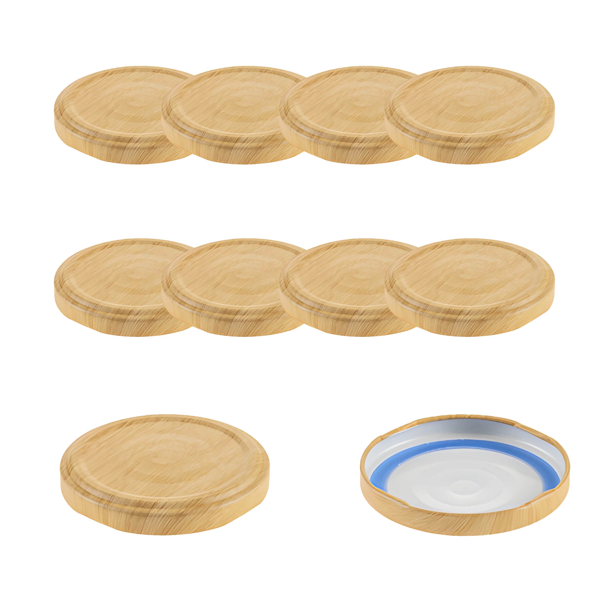 TO 63 Holzdekor matt past. mit Button BLUESEAL, 10 Stück