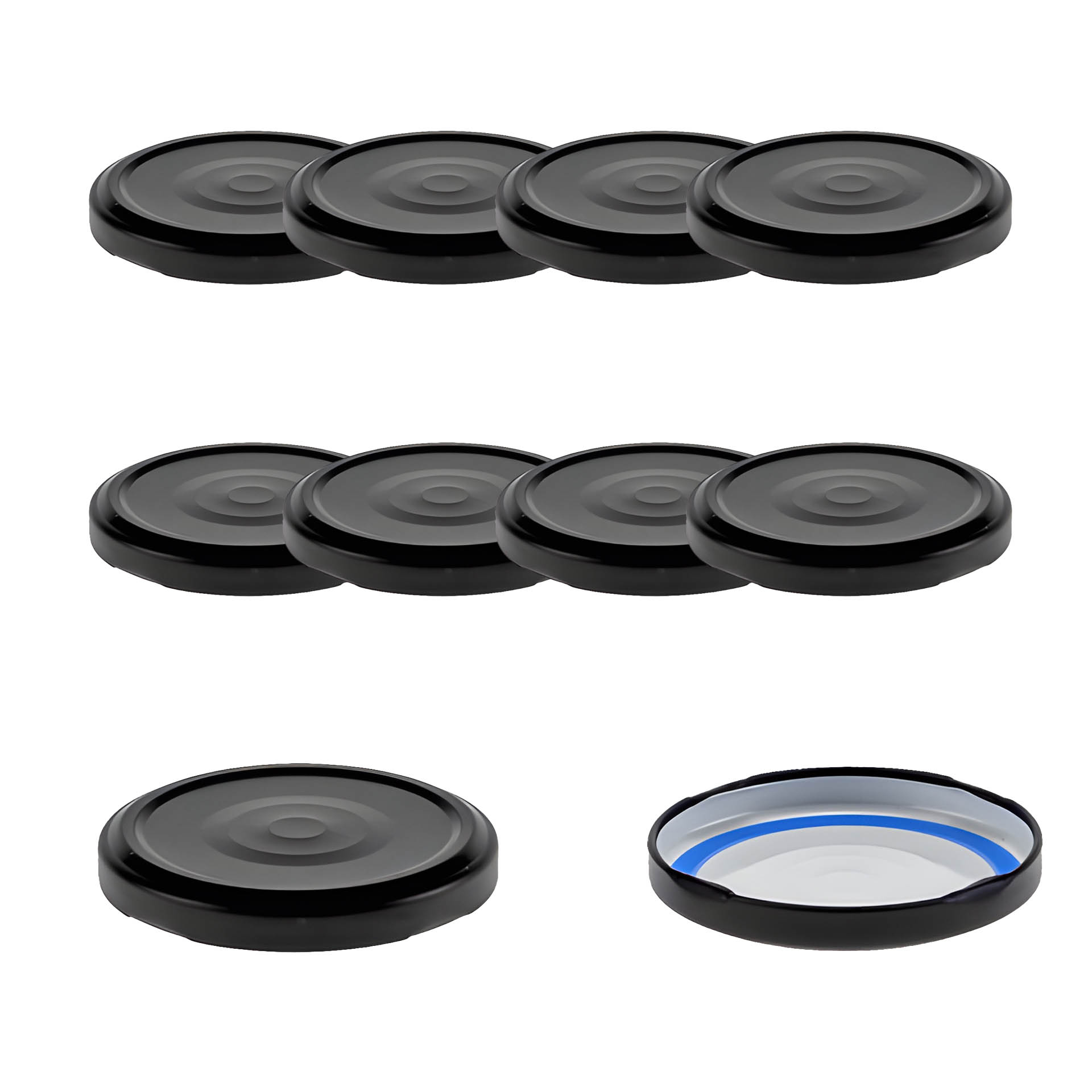 TO  66 schwarz matt für Kaltabfüllung mit Button BLUESEAL, 10 Stück