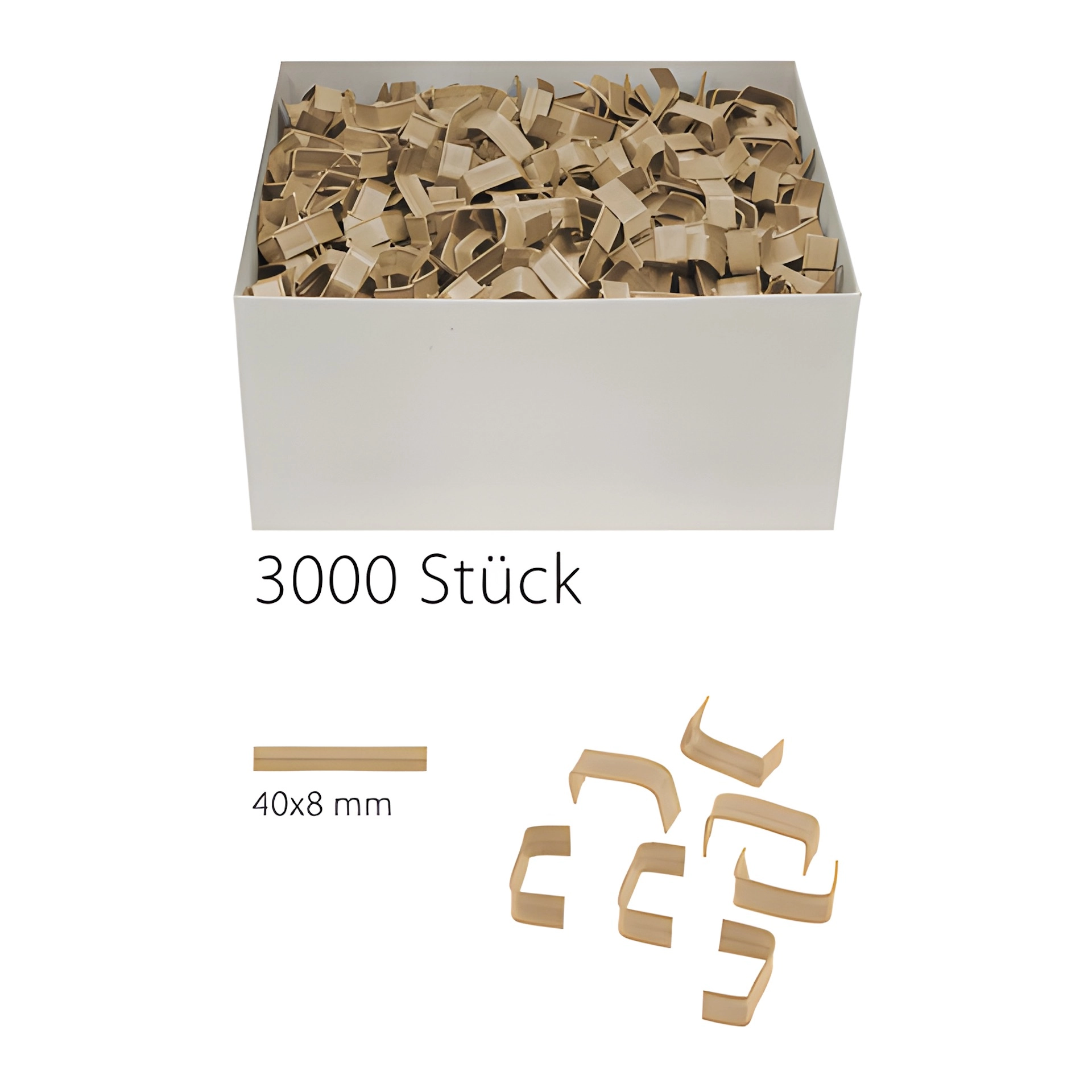 U-Clips 40 x 8 mm natron, 3000 Stück
