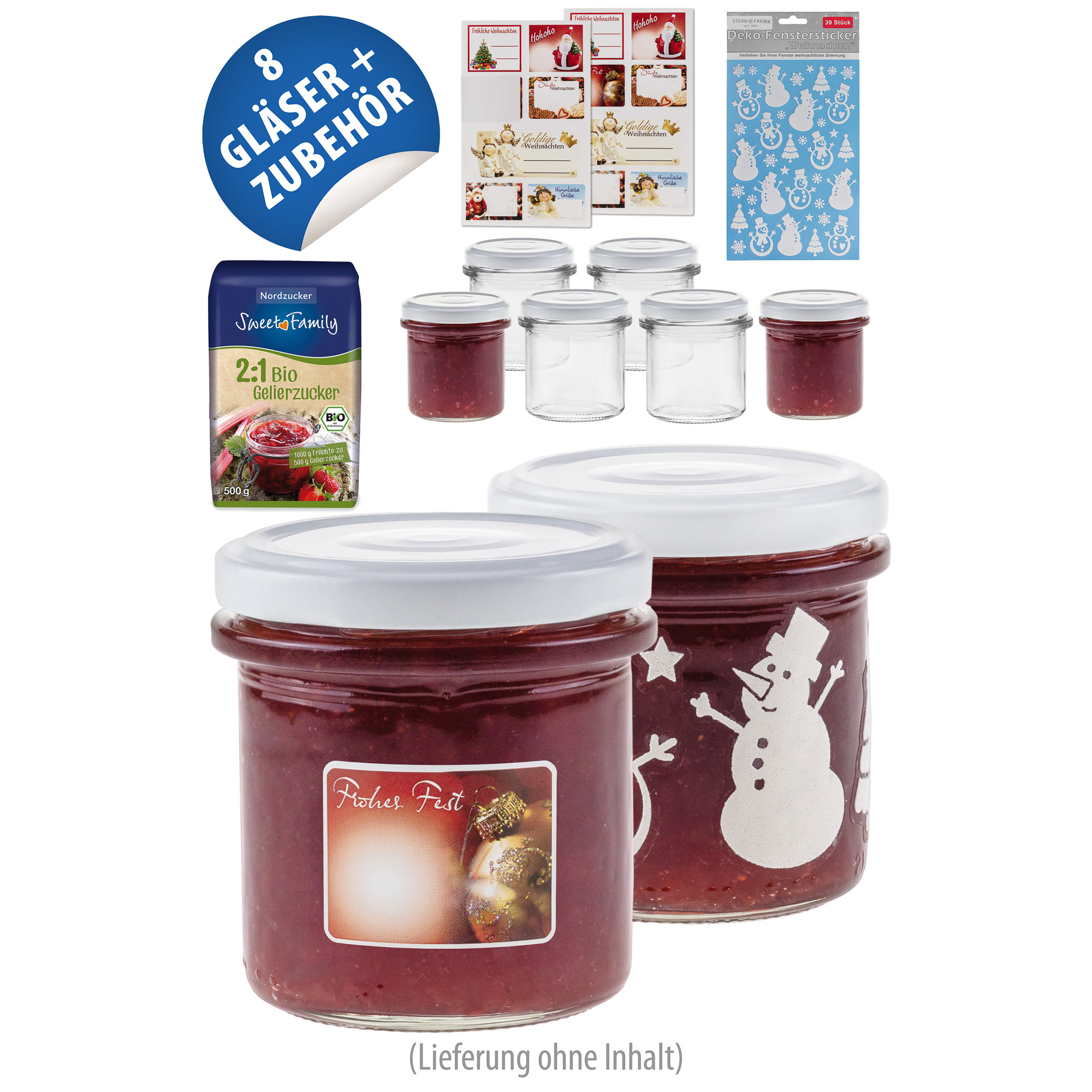 Weihnachtsmarmelade für Kinder, 8er Set