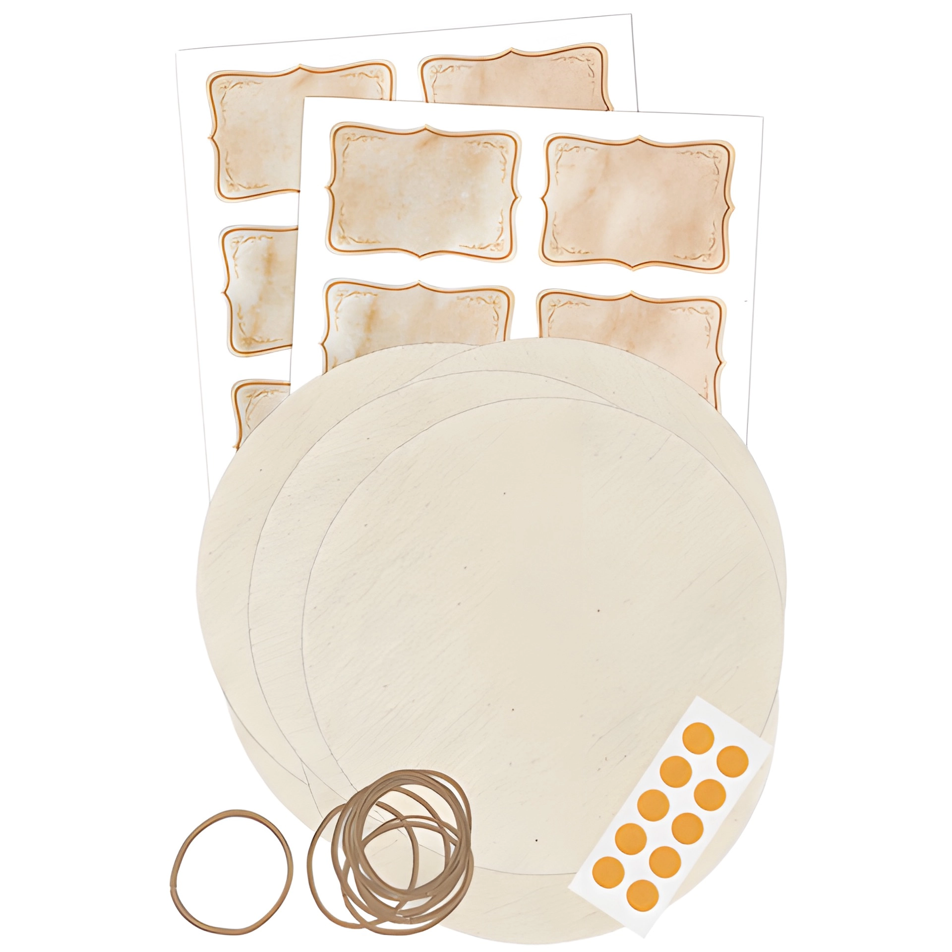 Deckchen-Set Ø 150 mm natur, 42-teilig