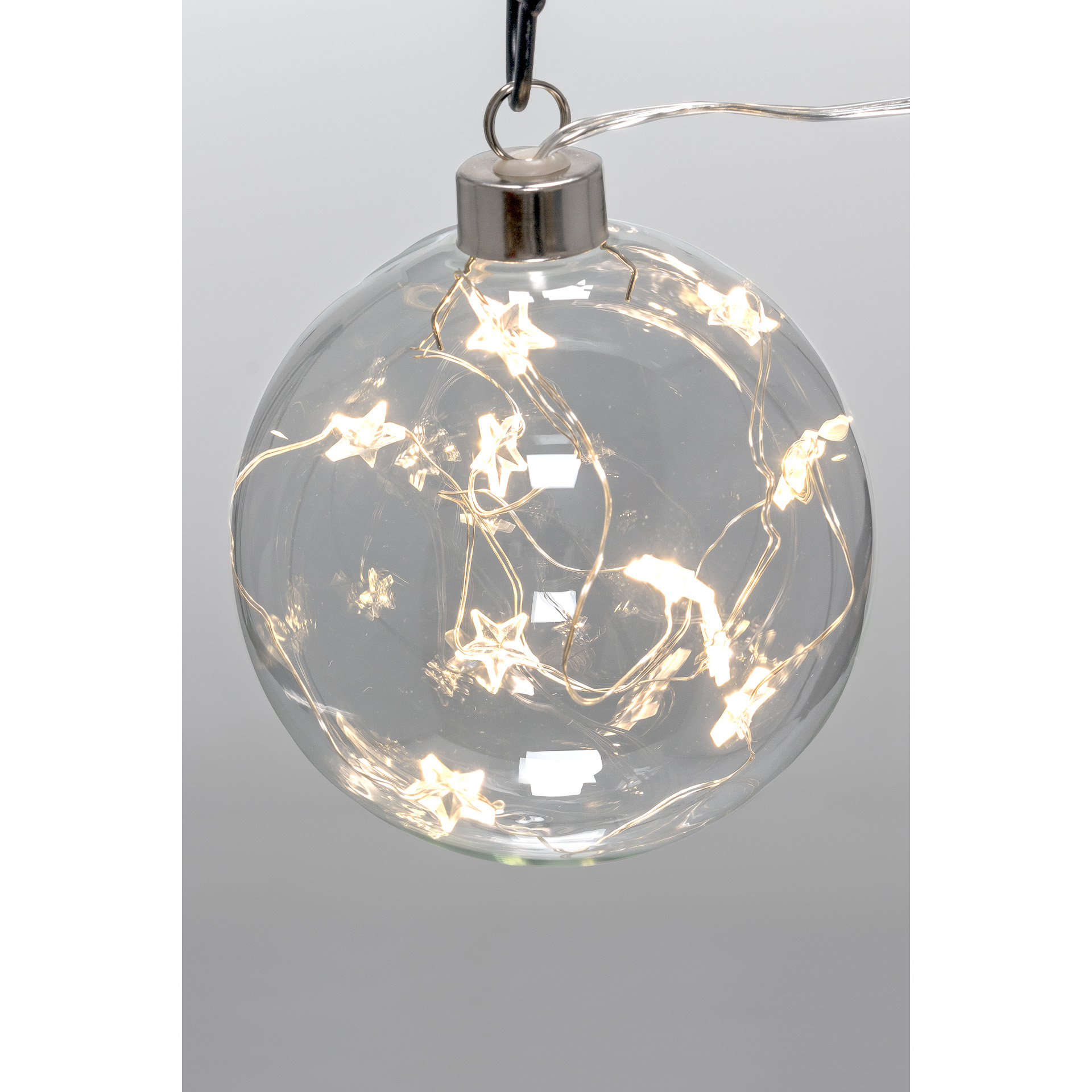 Anhänger 'Kugel mit Sternen' Ø 10 cm, 10  LEDs